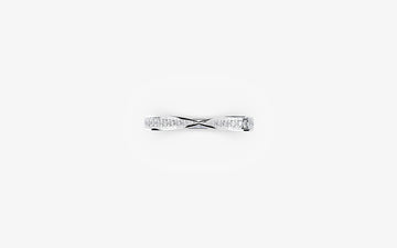 18K White Gold Cross Band