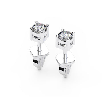 Classic Solitaire Diamond Stud Earring