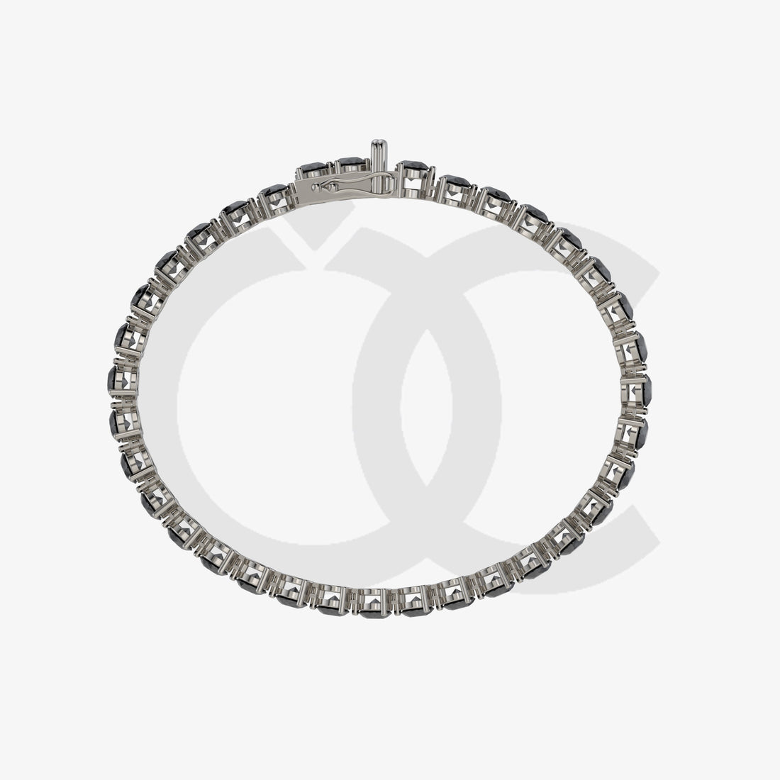 Bracelet with Black Diamond on a Black Gold