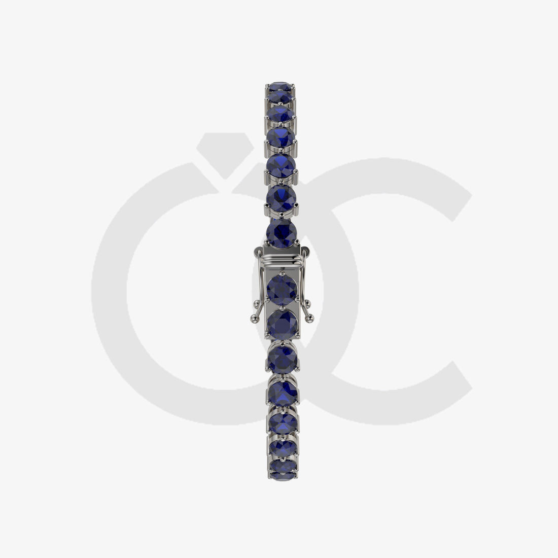 Bracelet with Blue Sapphire on a Black Gold