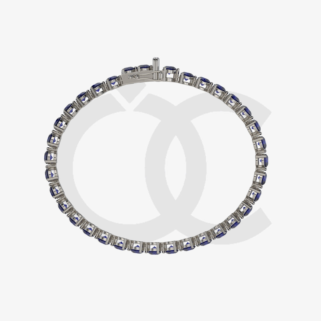 Bracelet with Blue Sapphire on a Black Gold