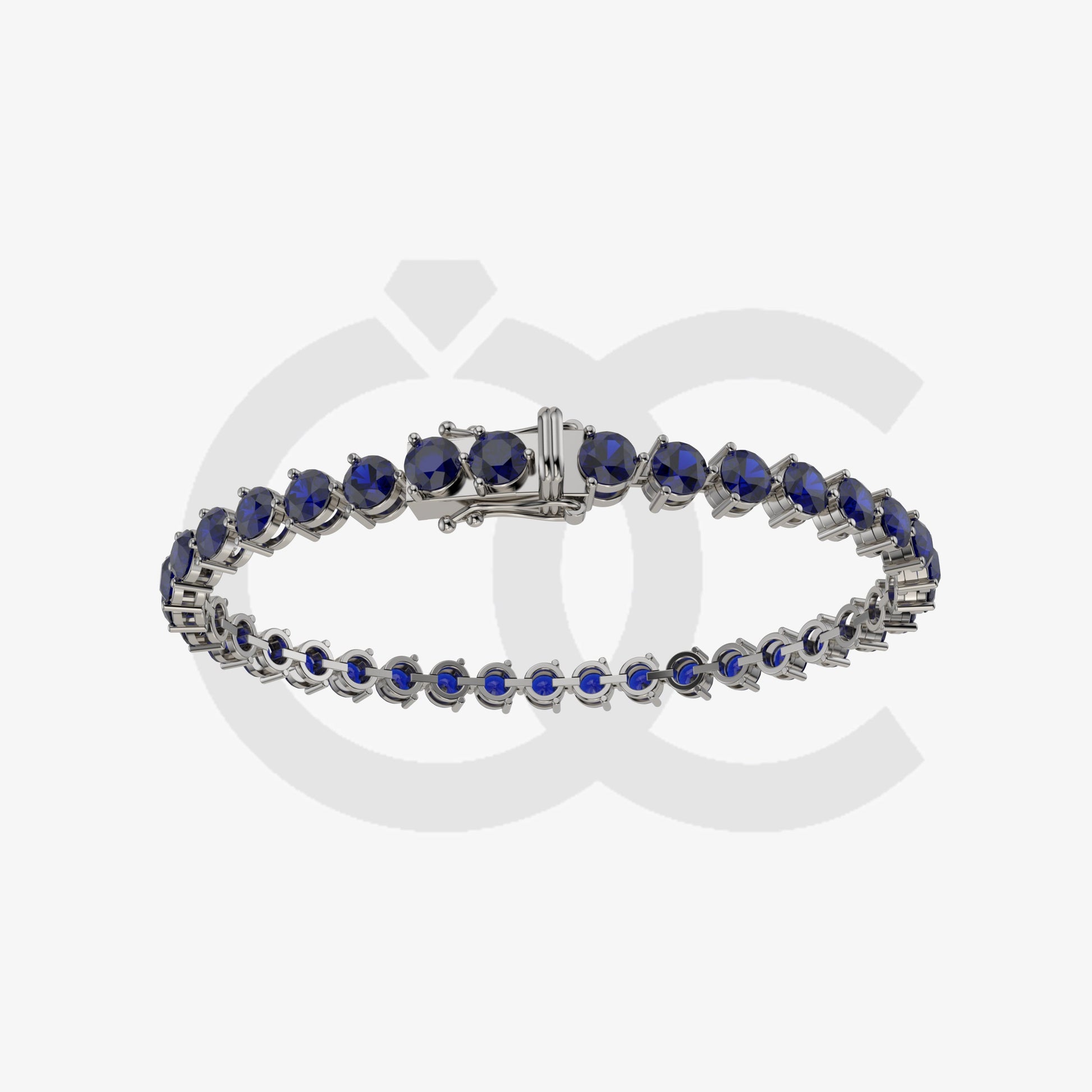 Bracelet with Blue Sapphire on a Black Gold