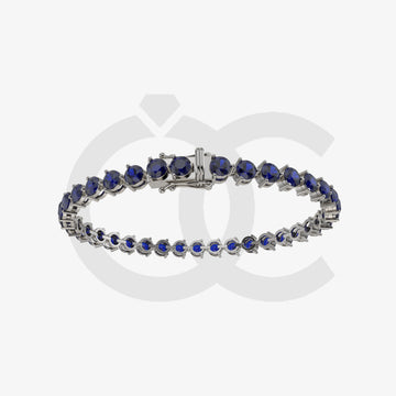 Bracelet with Blue Sapphire on a Black Gold