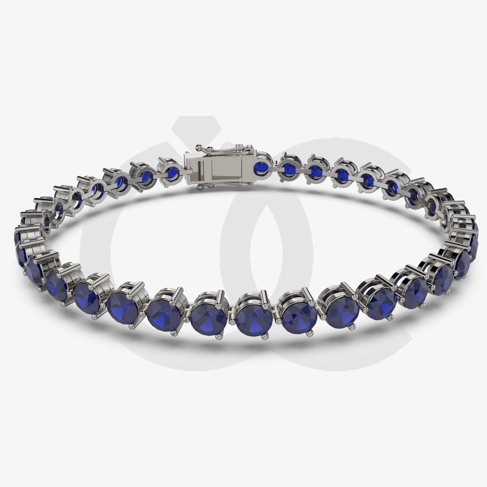 Bracelet with Blue Sapphire on a Black Gold