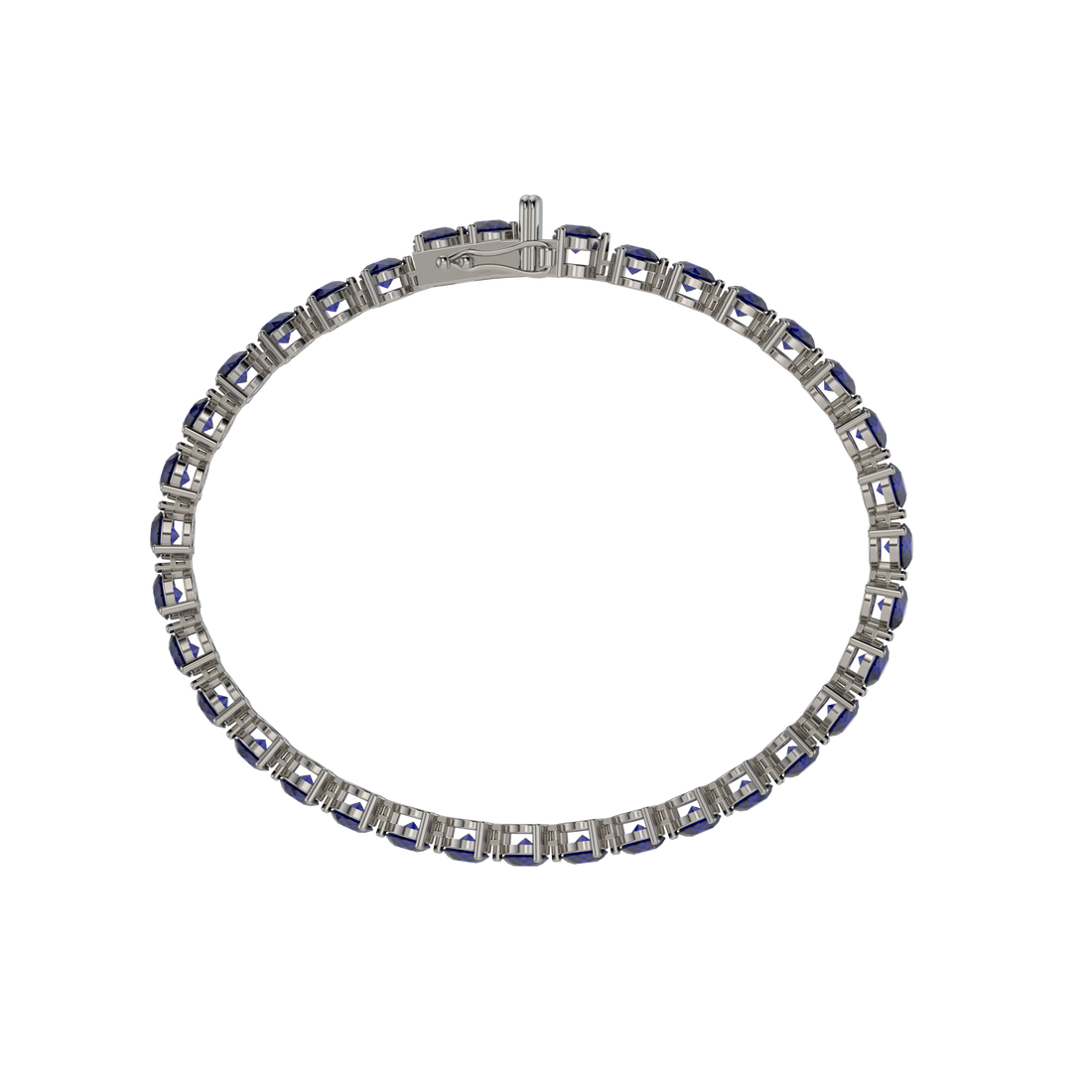 Bracelet with Blue Sapphire on a Black Gold