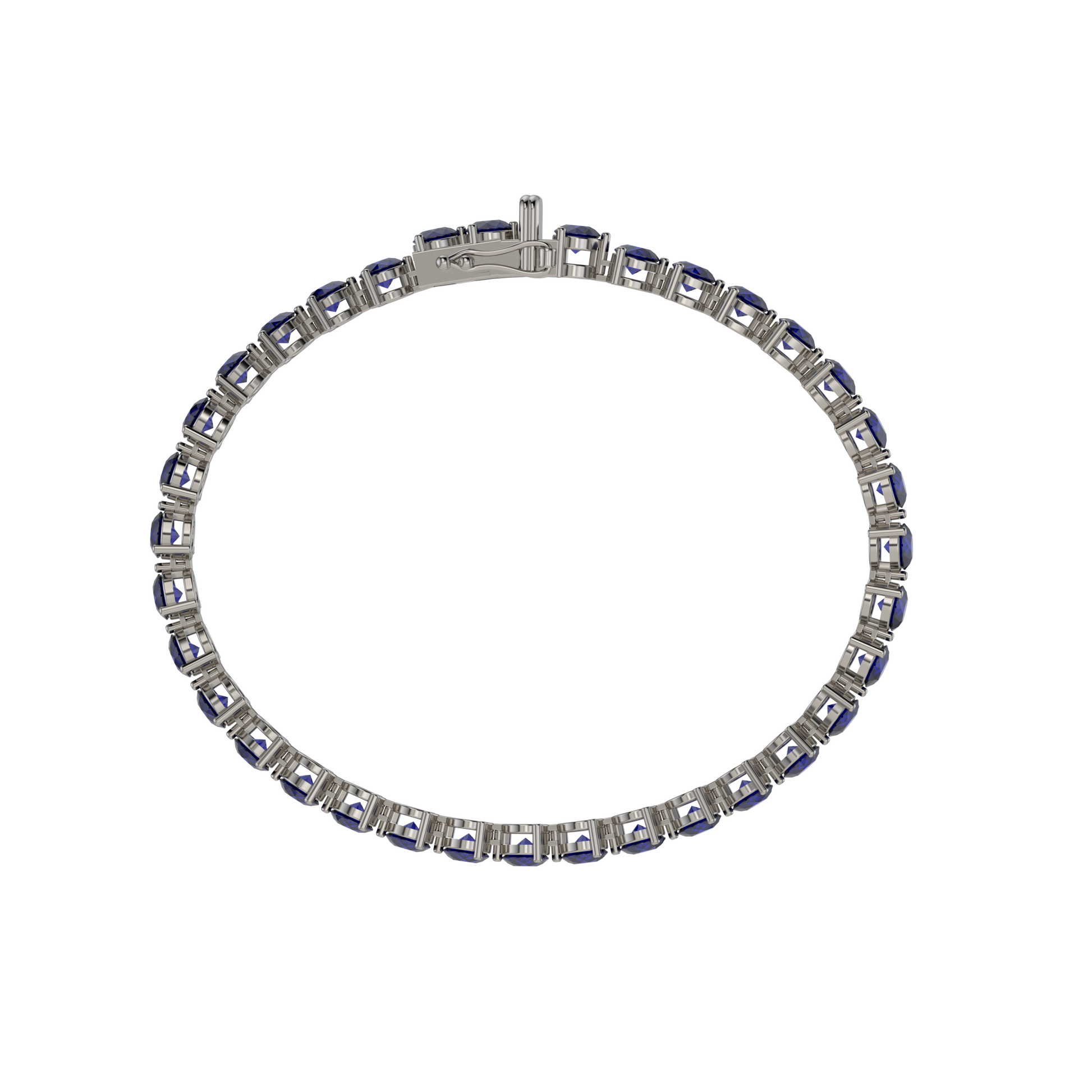 Bracelet with Blue Sapphire on a Black Gold