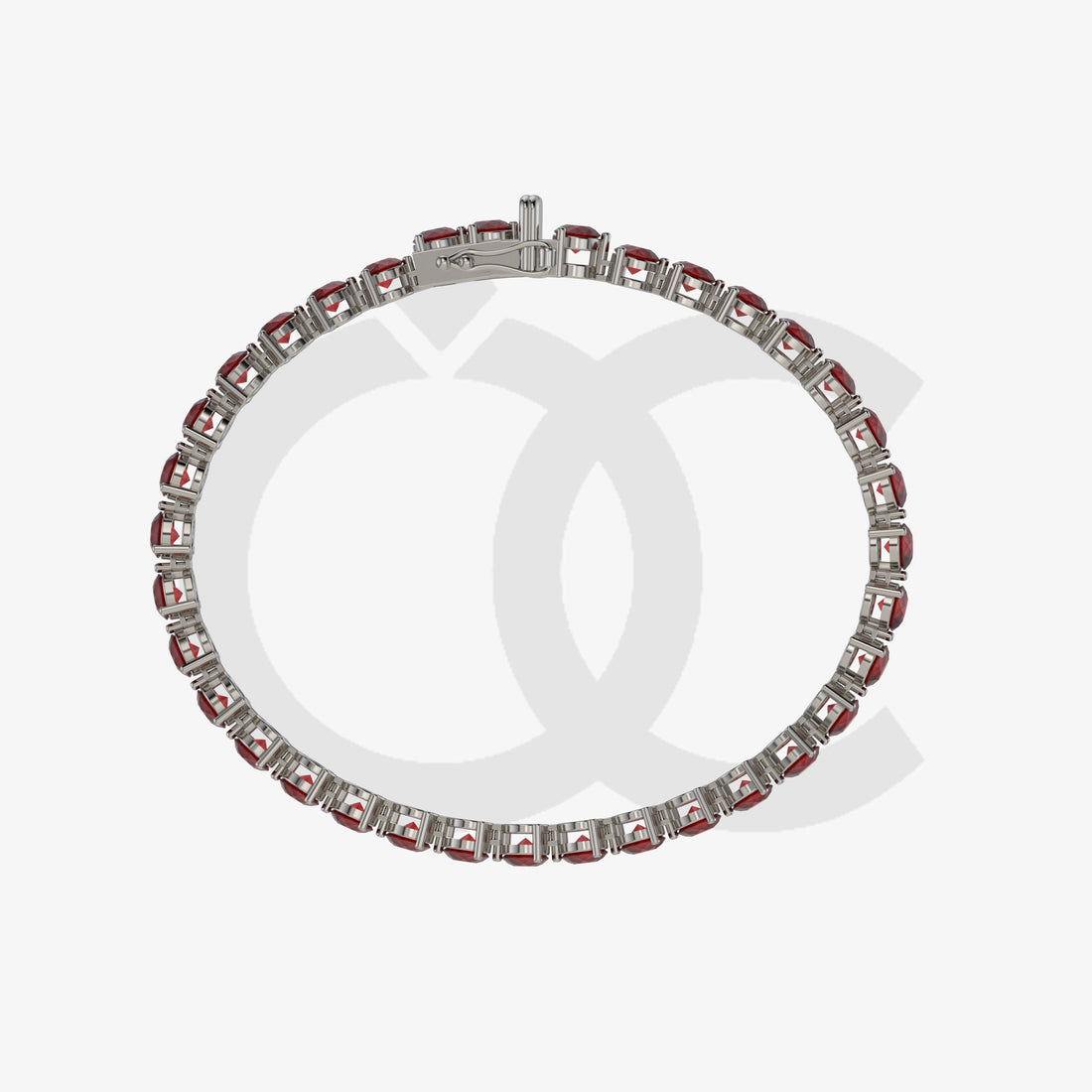 Bracelet with Ruby on a Black Gold