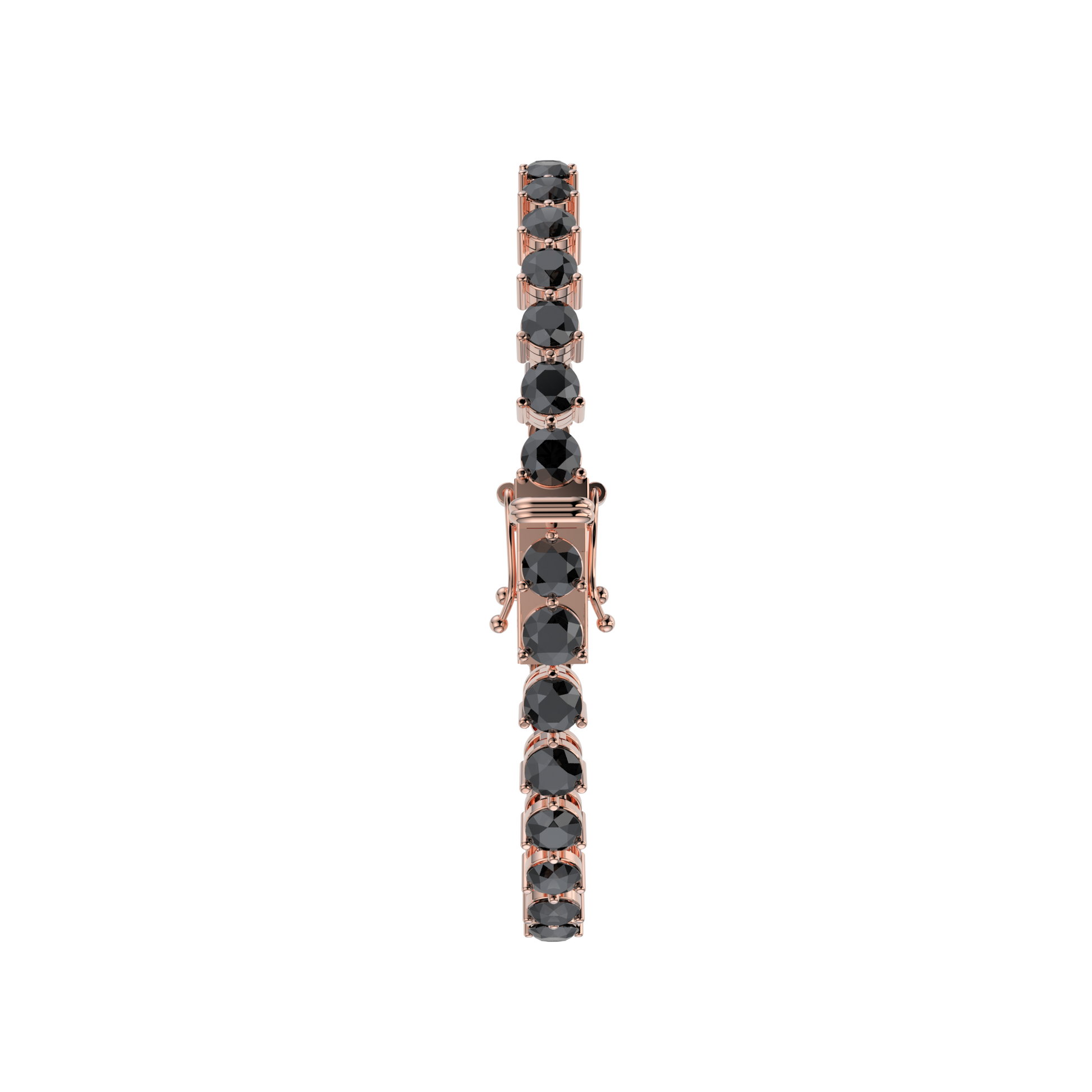 Bracelet with Black Diamond on a Rose Gold