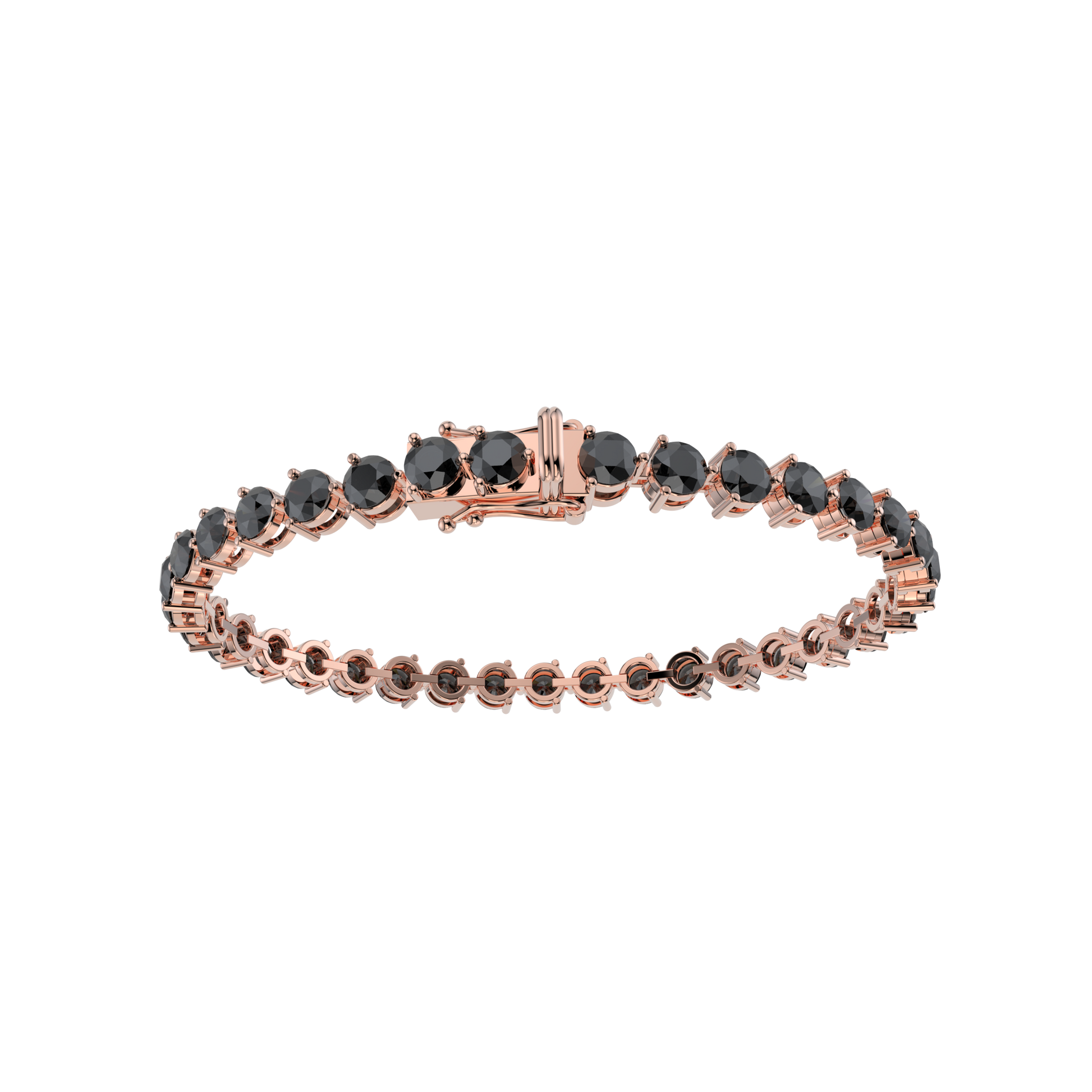 Bracelet with Black Diamond on a Rose Gold