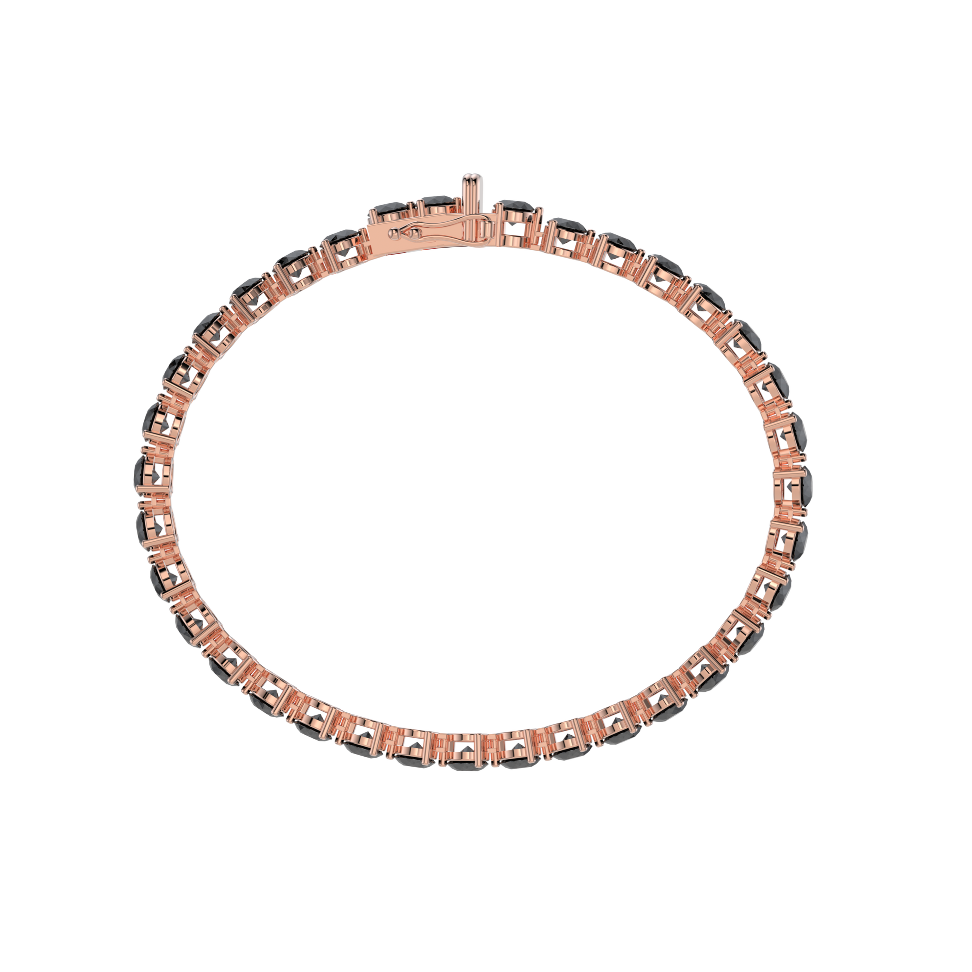 Bracelet with Black Diamond on a Rose Gold