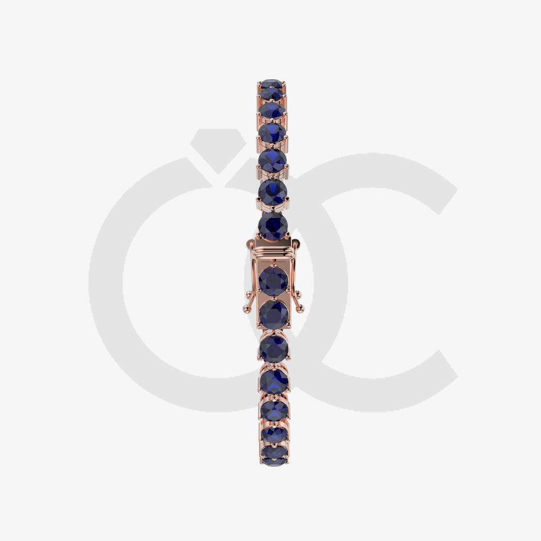 Bracelet with Moissanite on a Rose Gold Vermeil