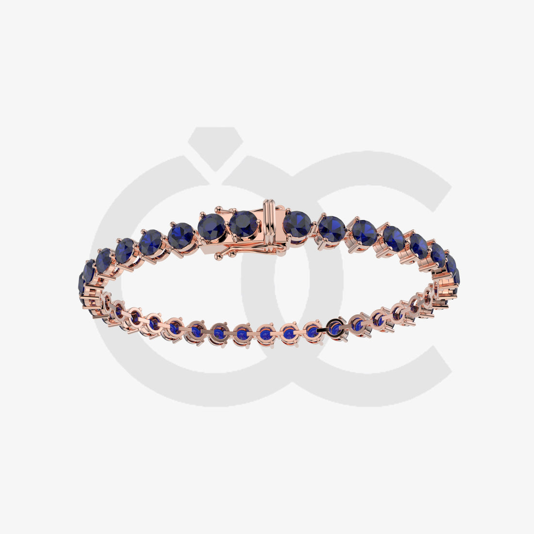 Bracelet with Moissanite on a Rose Gold Vermeil