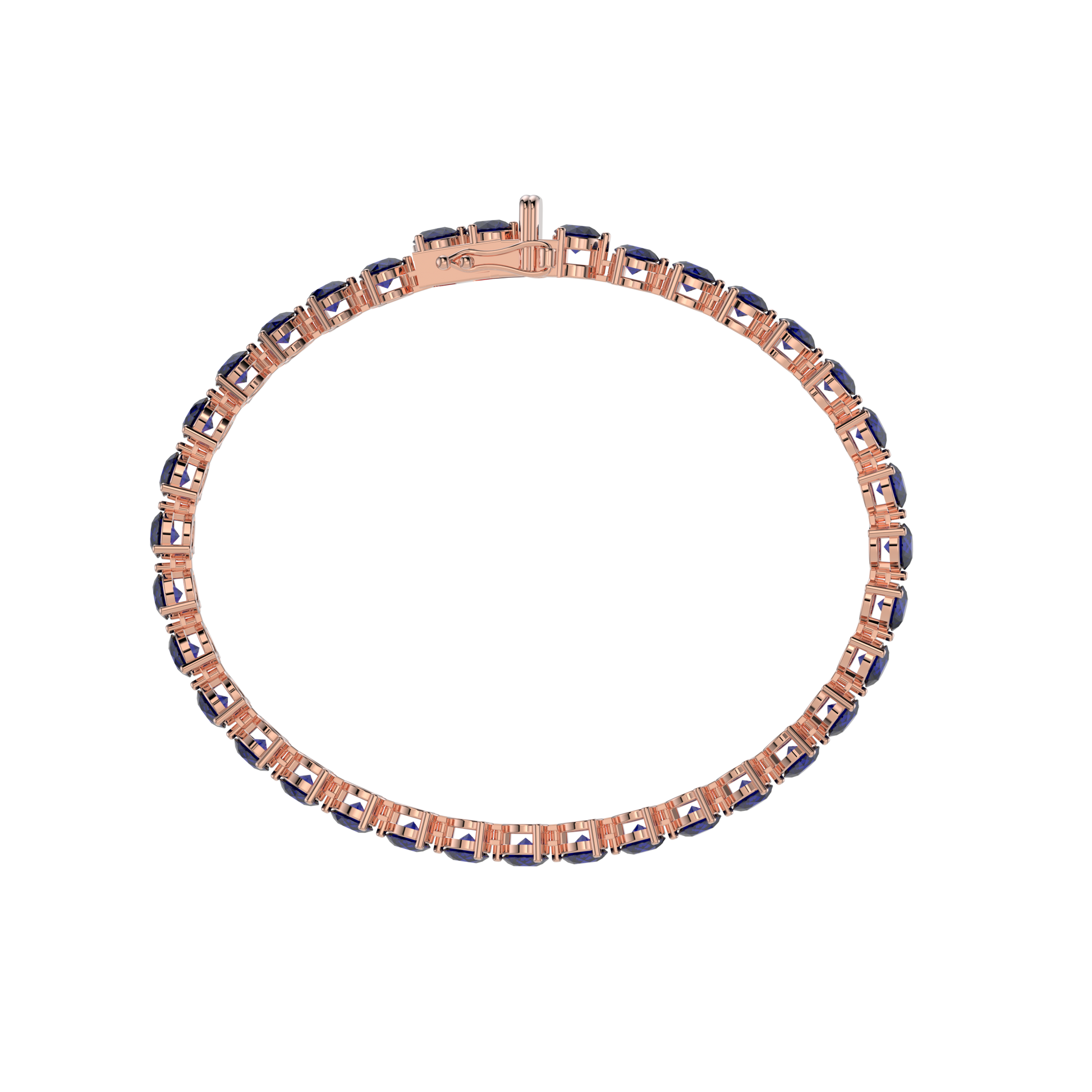 Bracelet with Blue Sapphire on a Rose Gold