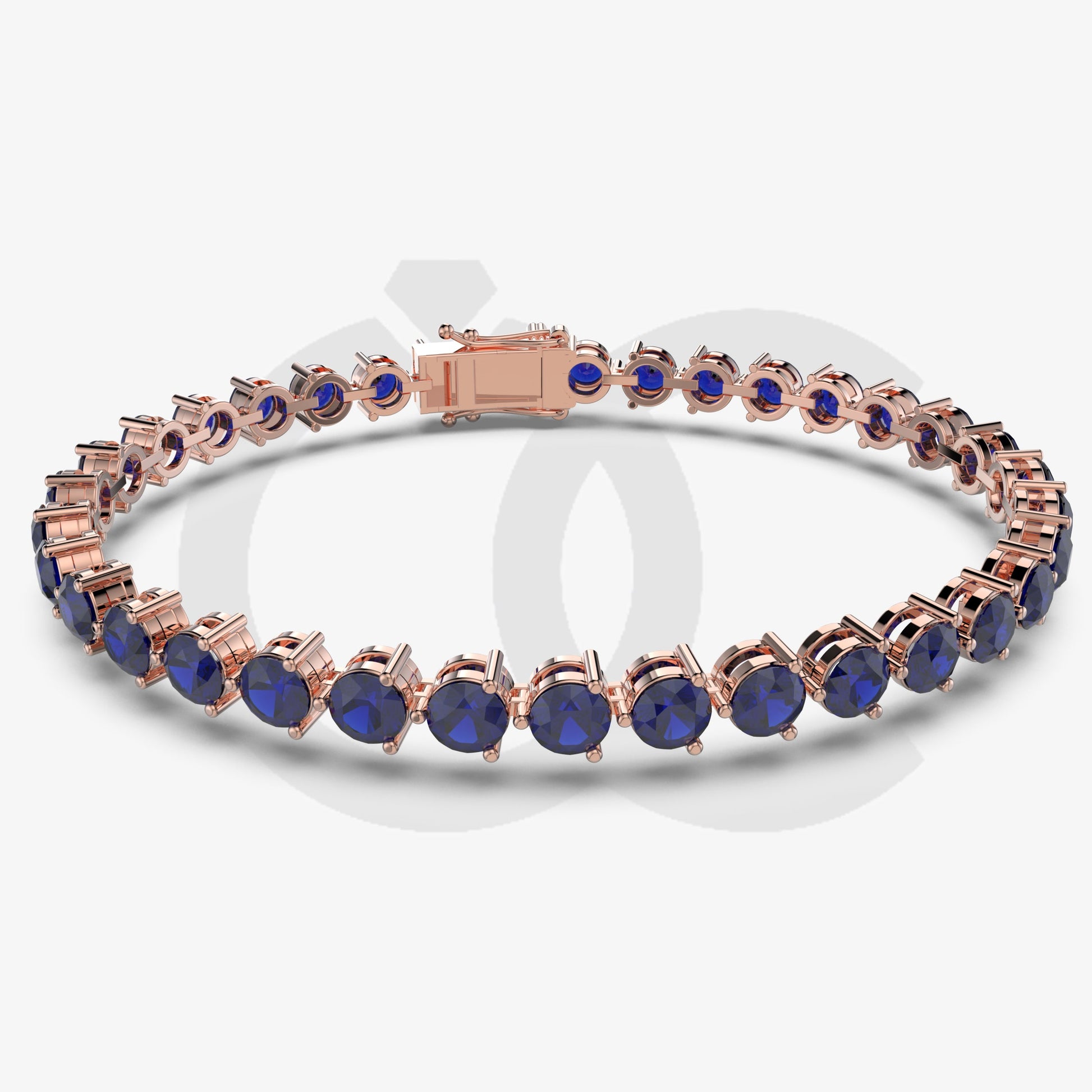 Bracelet with Blue Sapphire on a Rose Gold