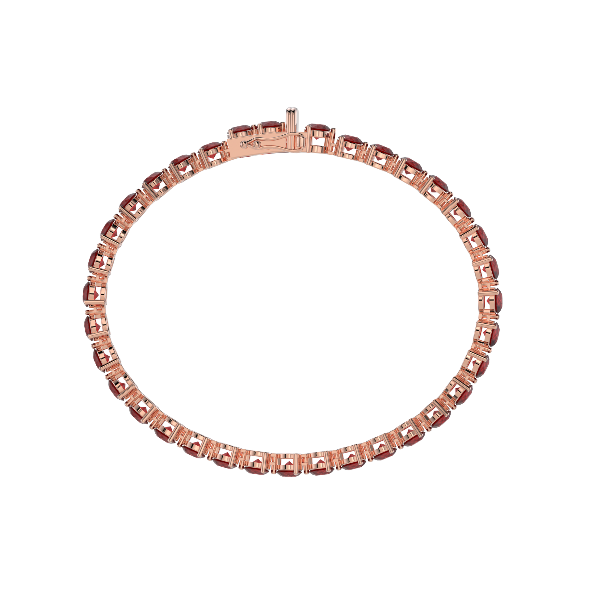 Bracelet with Ruby on a Rose Gold