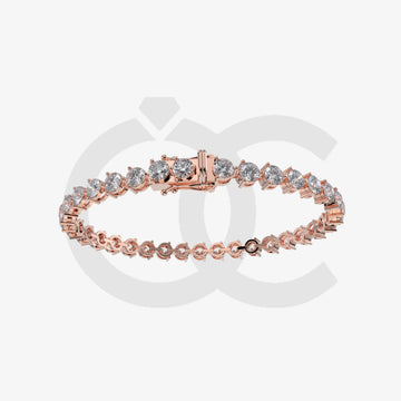 Bracelet with Lab Grown Diamond on a Rose Gold
