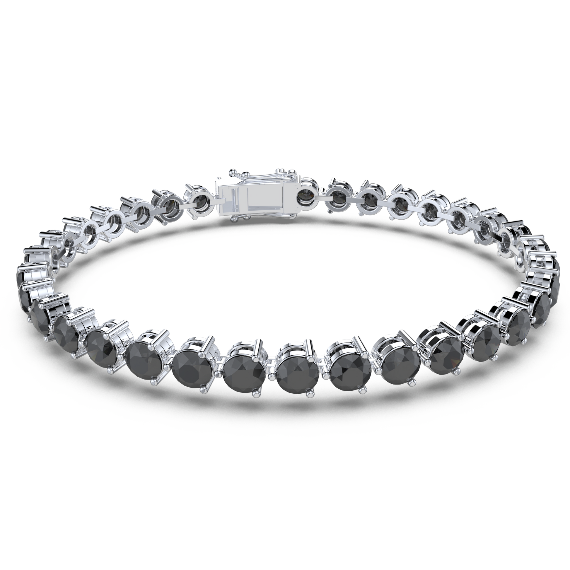 Bracelet with Black Diamond on a White Gold