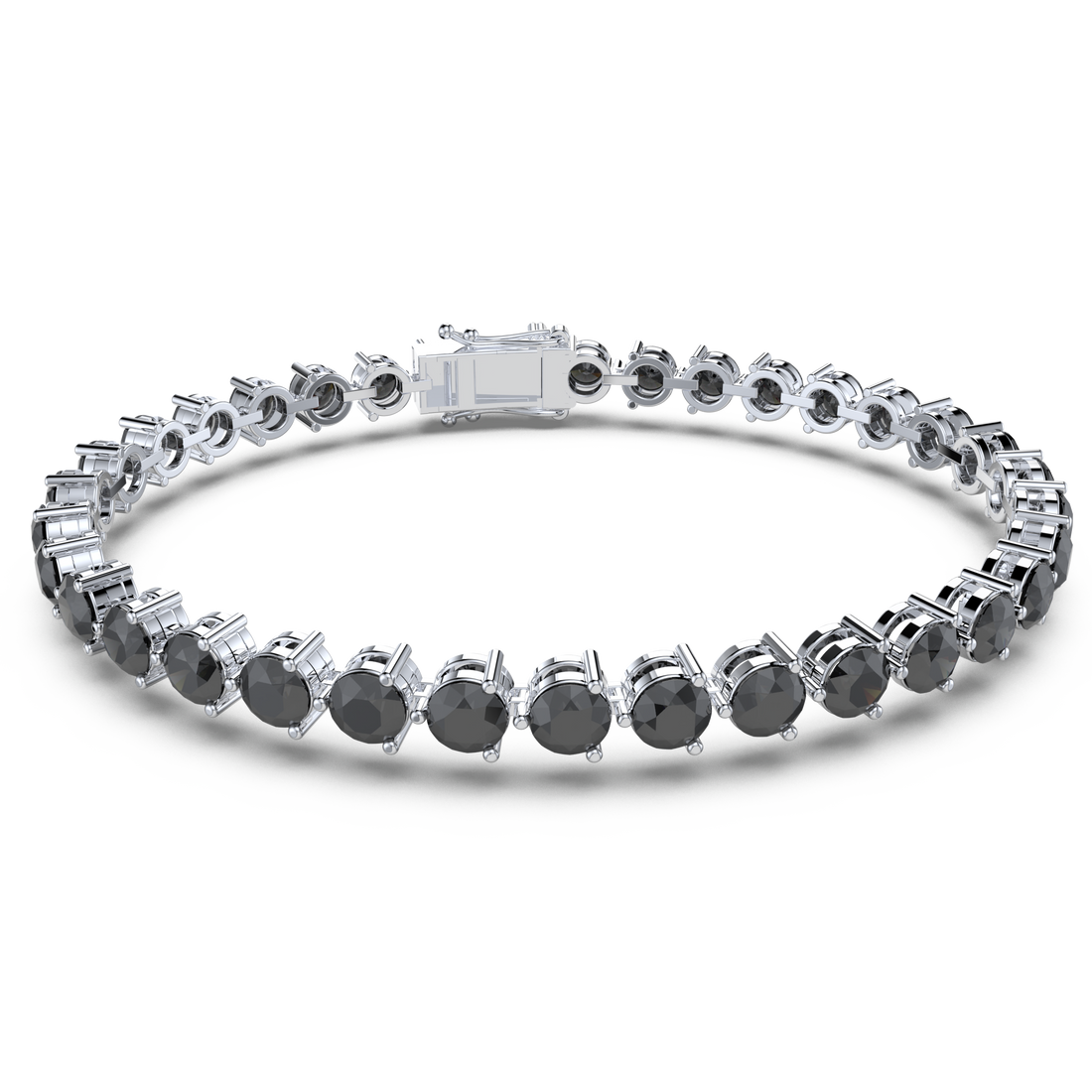 Bracelet with Black Diamond on a White Gold