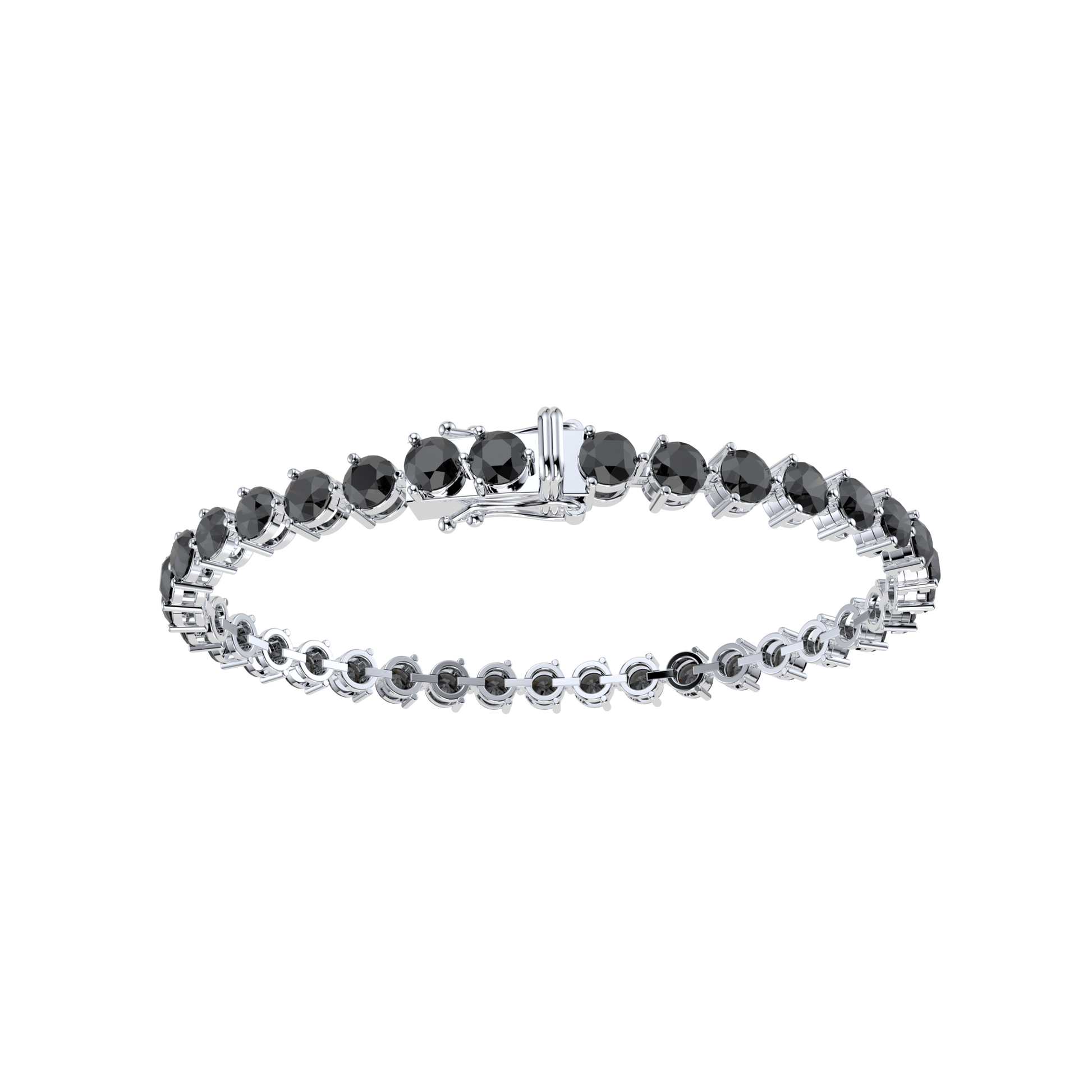Bracelet with Black Diamond on a White Gold