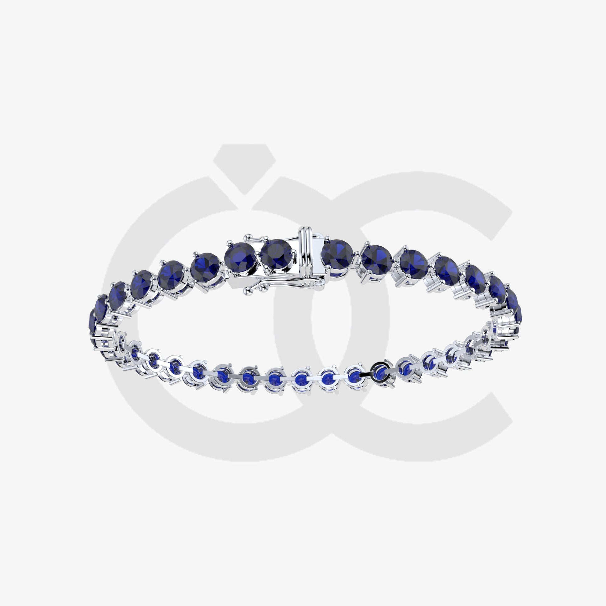 Bracelet with Blue Sapphire on a White Gold