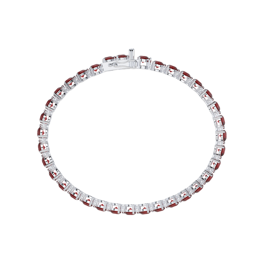 Bracelet with Ruby on a White Gold
