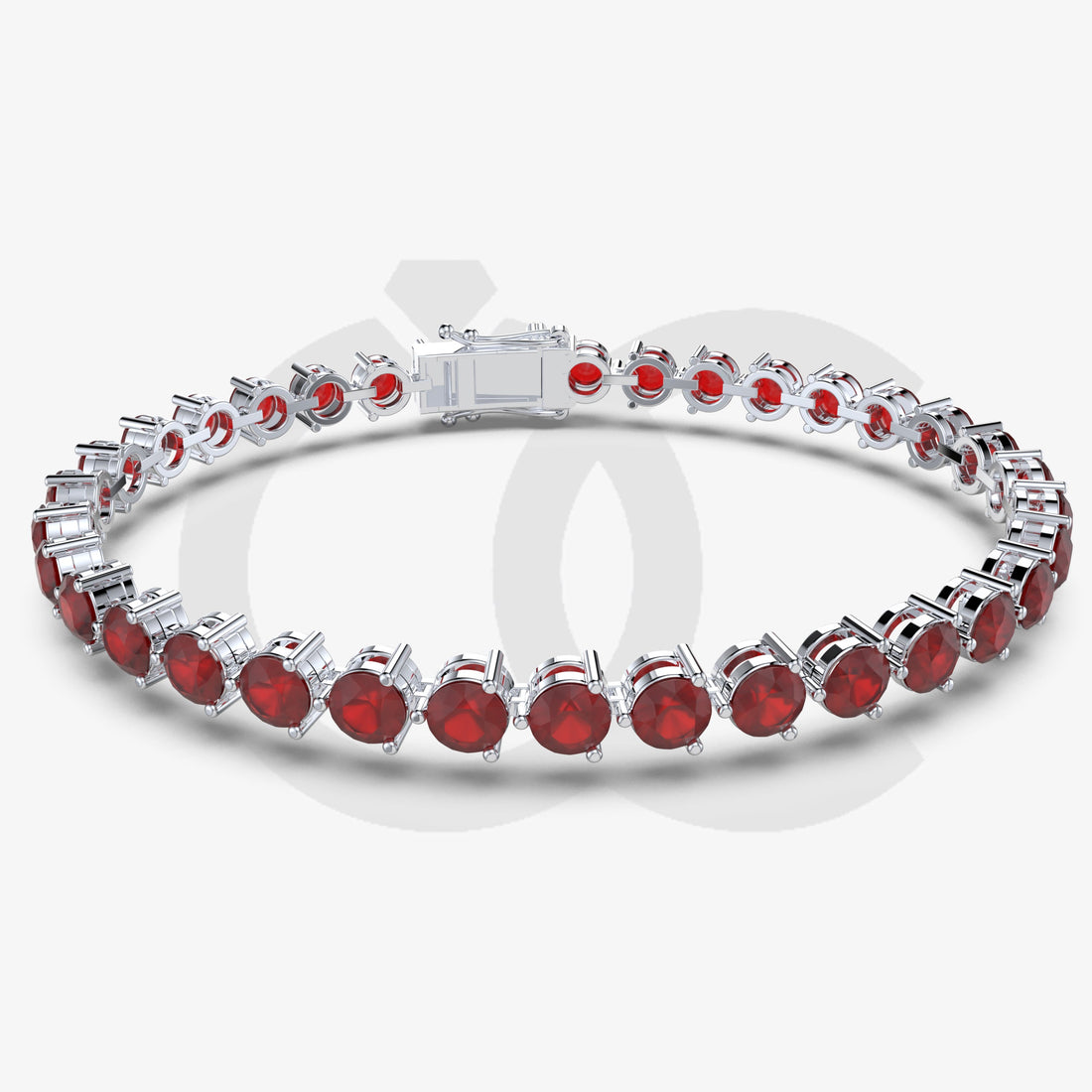 Bracelet with Ruby on a White Gold