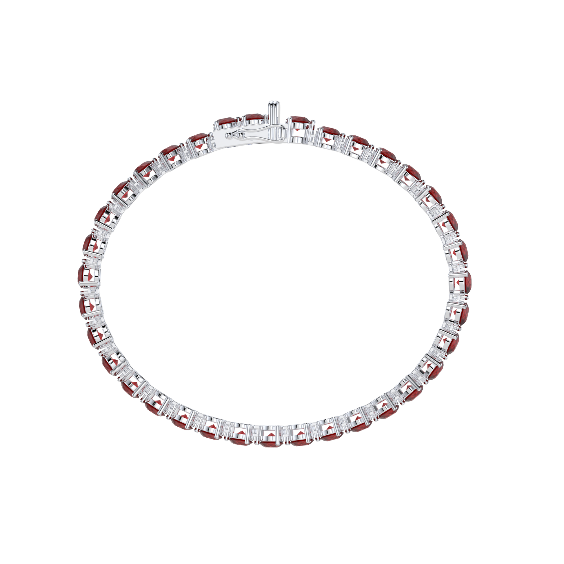 Bracelet with Ruby on a White Gold