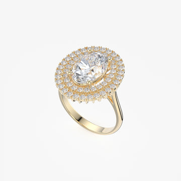 Elegant Oval Halo Ring
