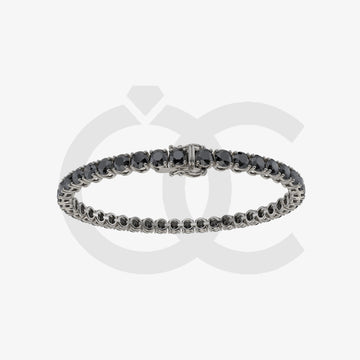 Bracelet with Moissanite on a Black Gold Vermeil