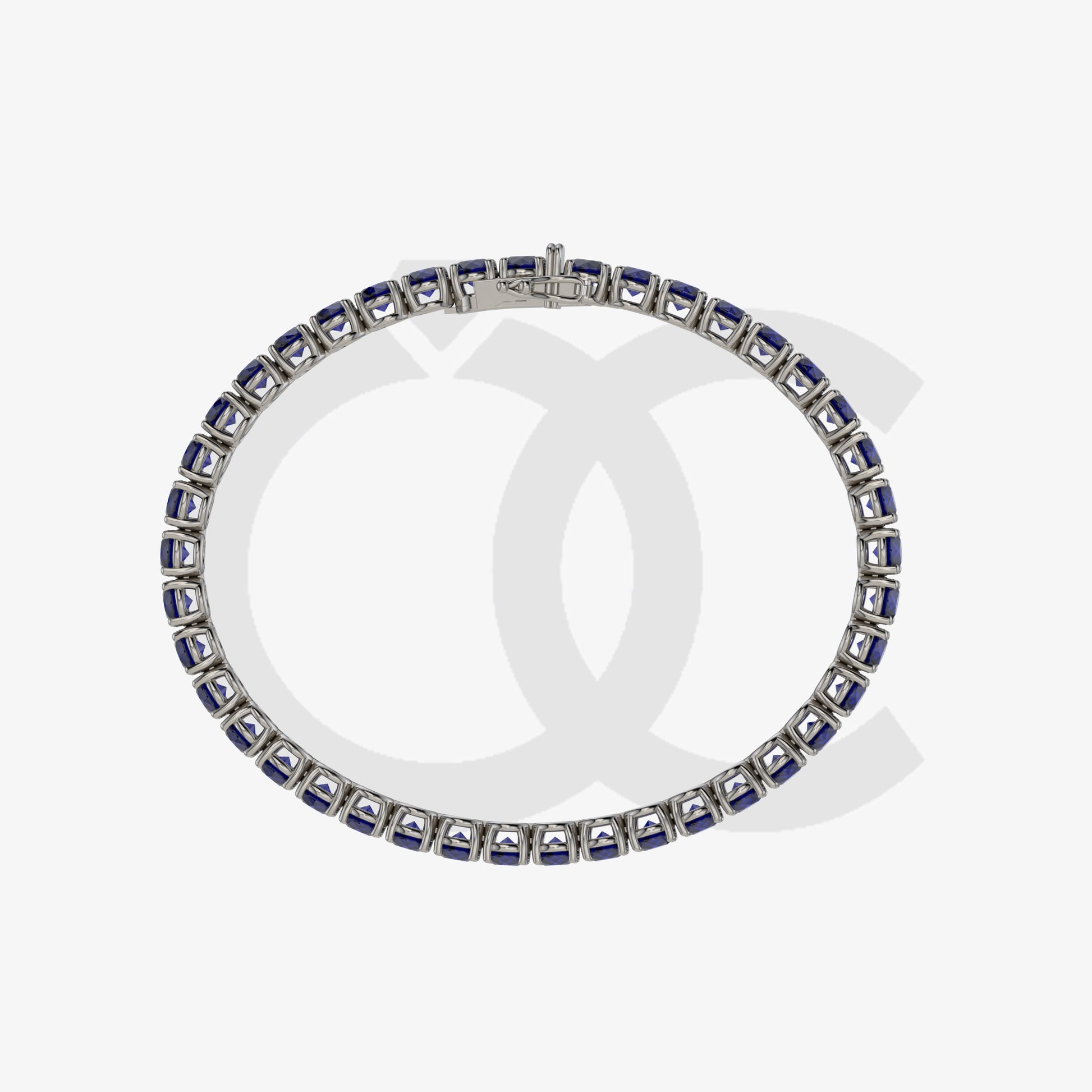 Bracelet with Blue Sapphire on a Black Gold