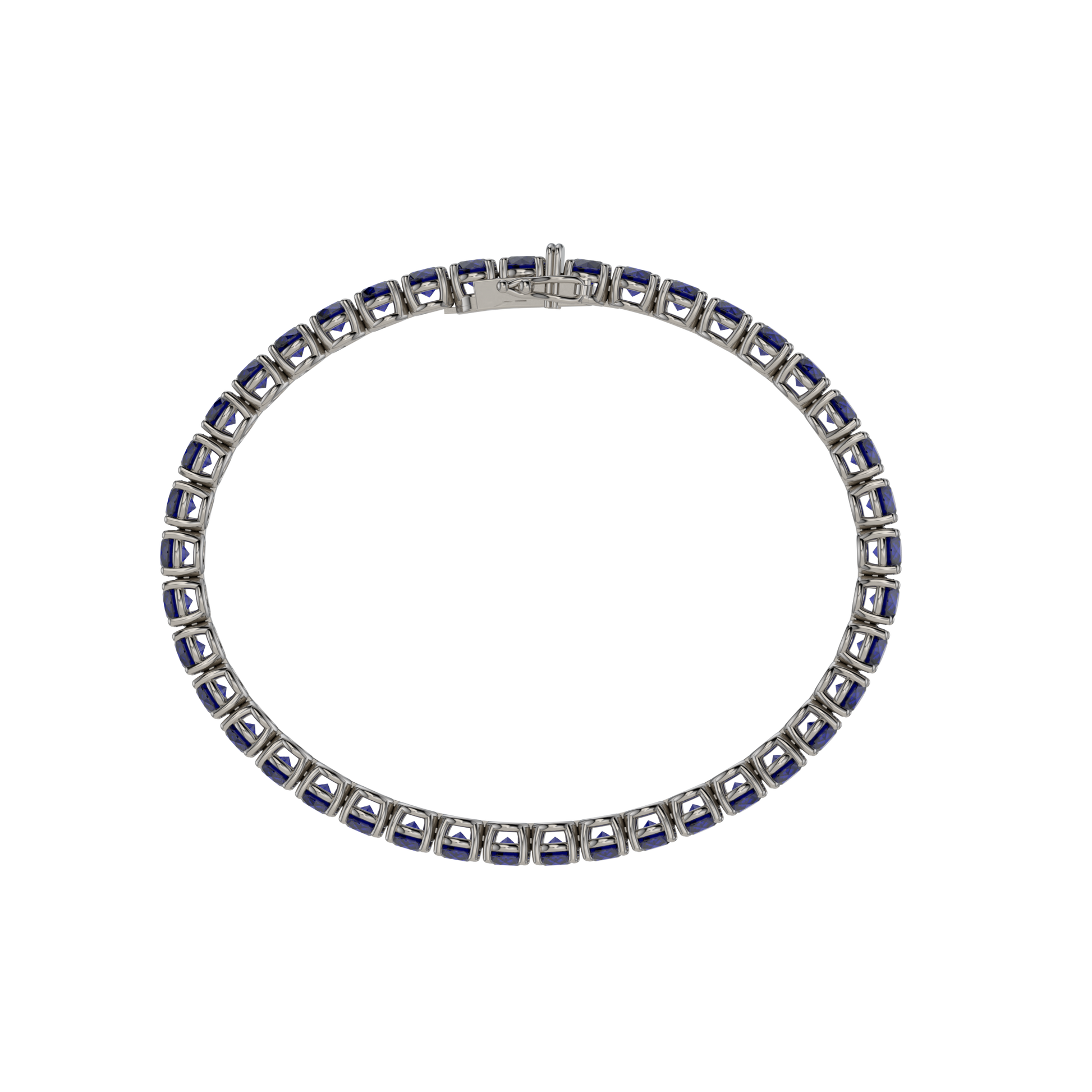 Bracelet with Blue Sapphire on a Black Gold