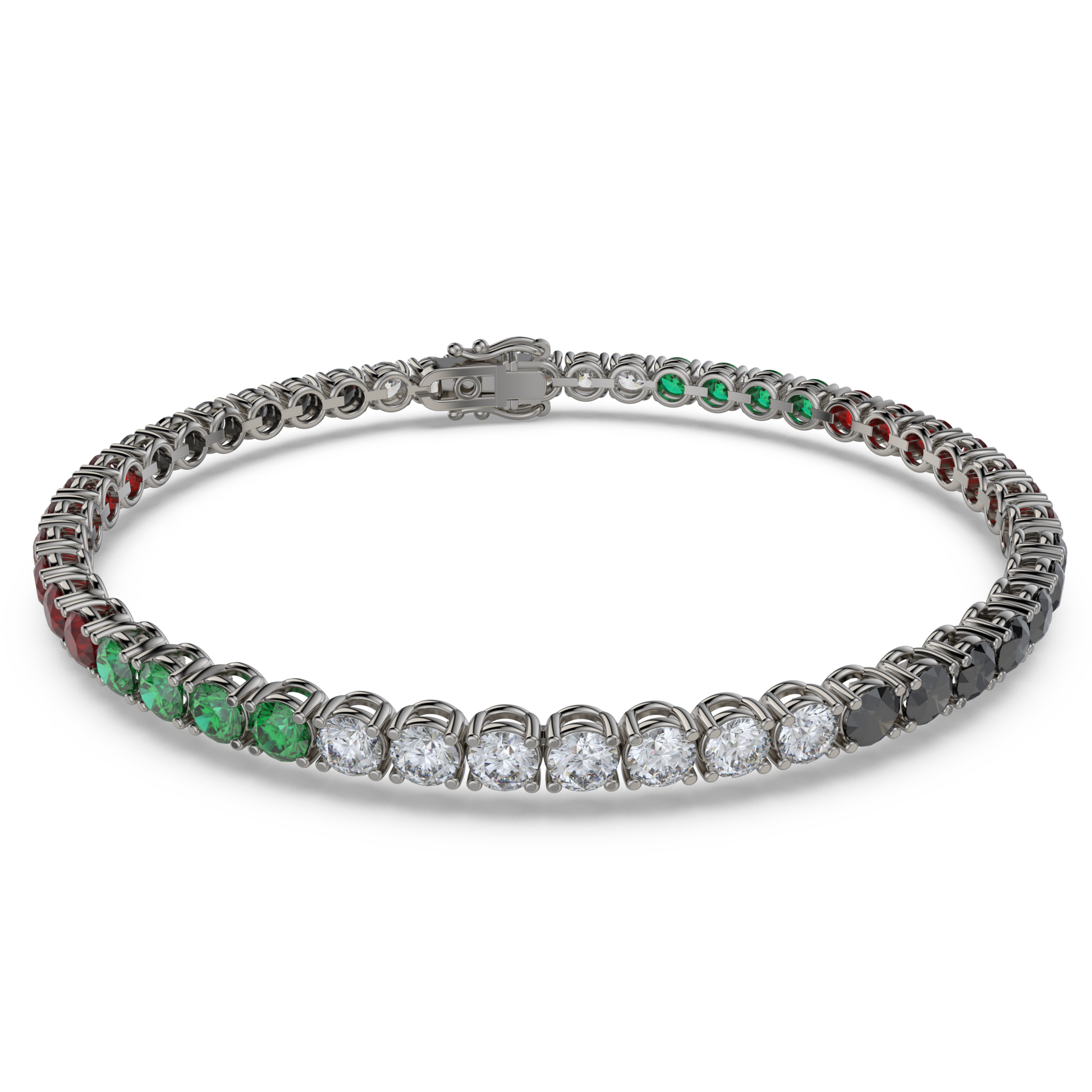 Tennis Bracelet with Moissanite on a 18K Black Gold
