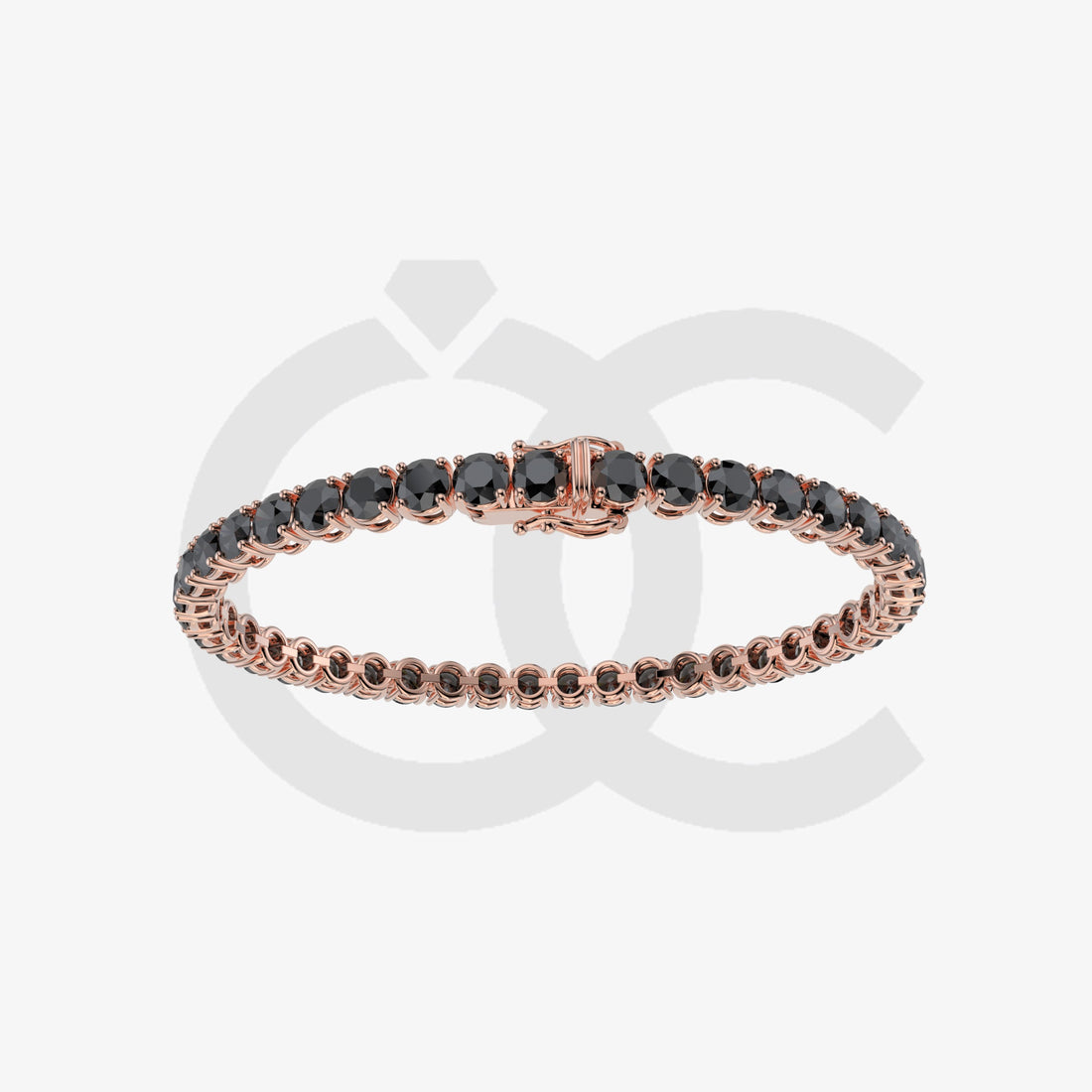 Bracelet with Moissanite on a Rose Gold Vermeil