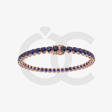 Bracelet with Blue Sapphire on a Rose Gold
