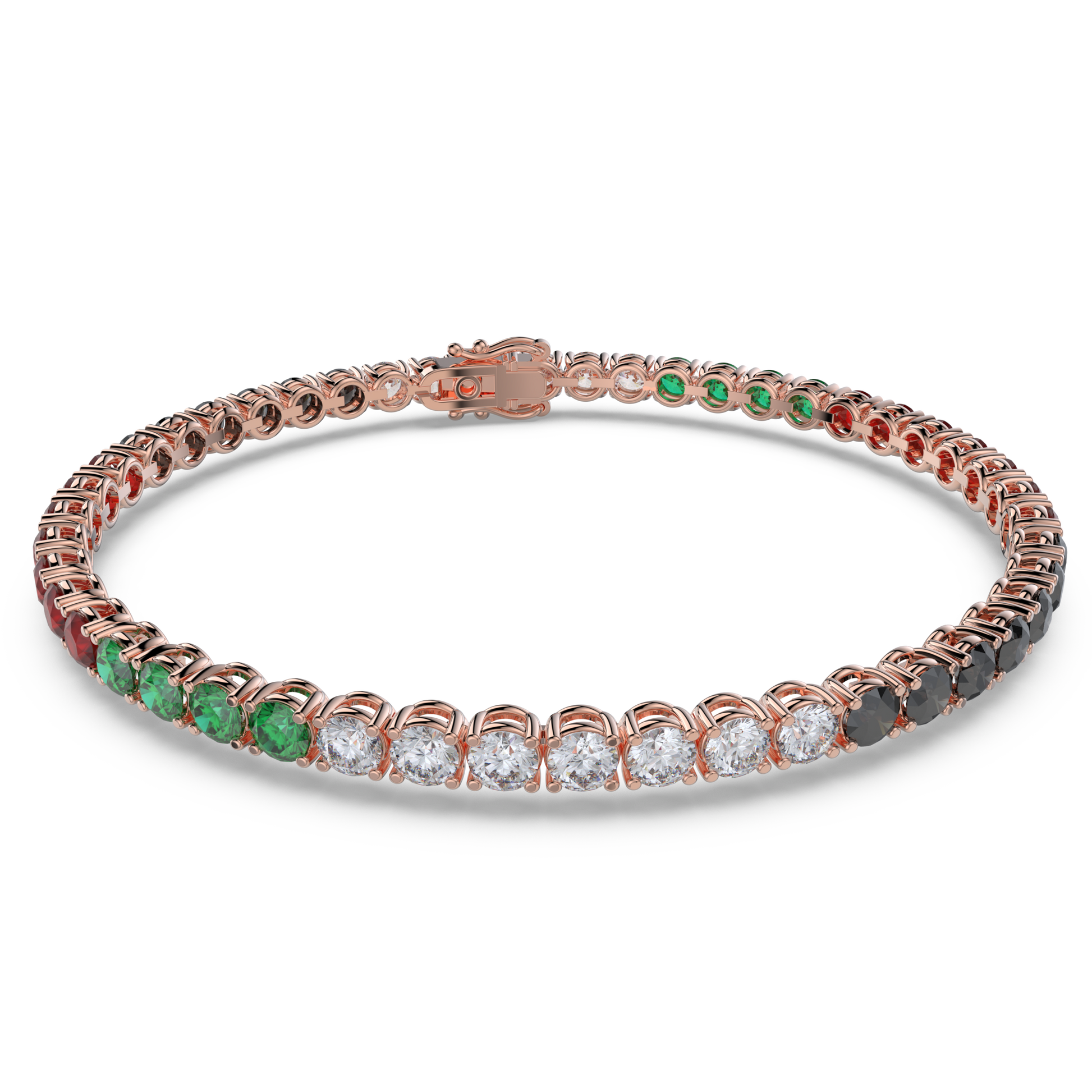 Tennis Bracelet with Moissanite on a 18K Rose Gold