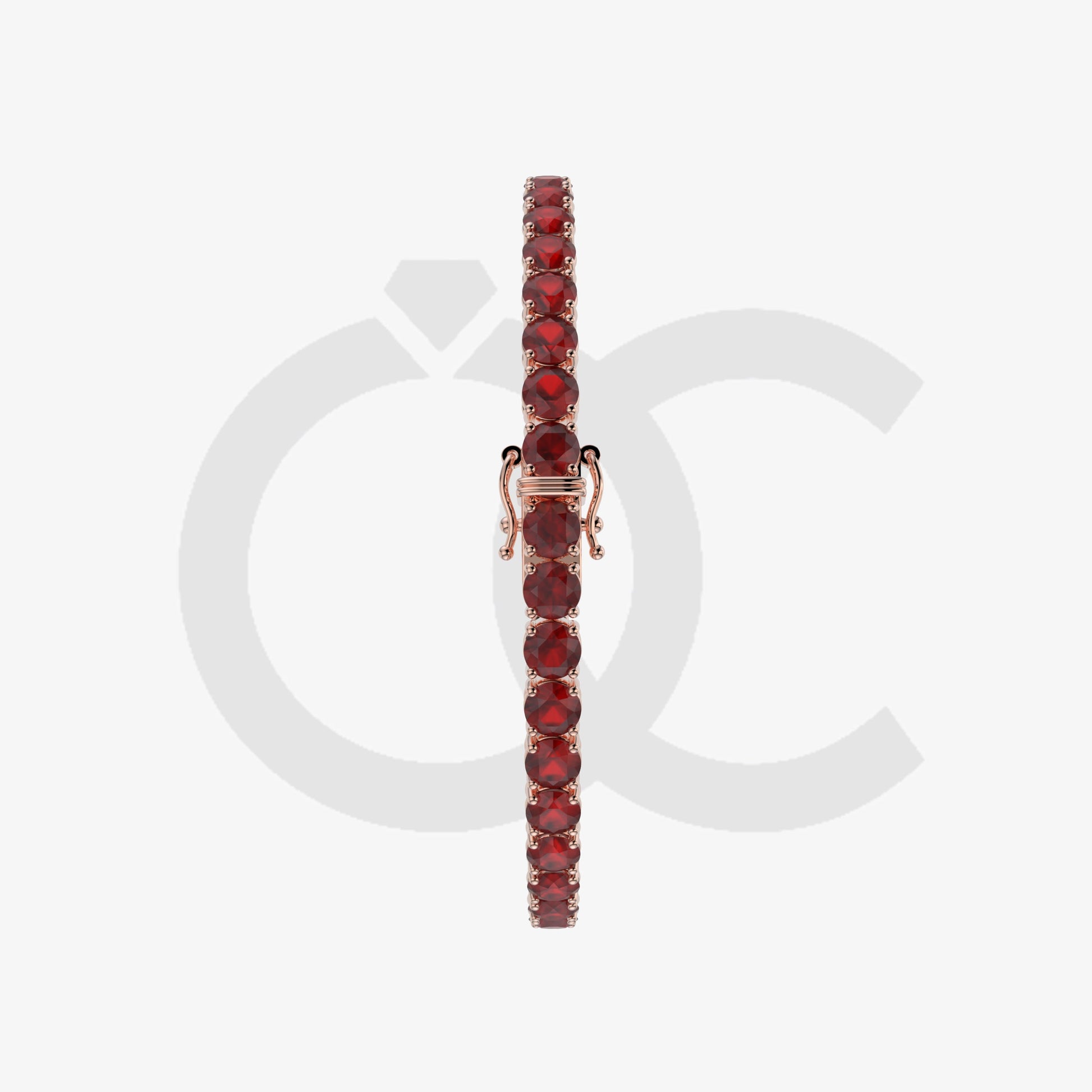 Bracelet with Moissanite on a Rose Gold Vermeil