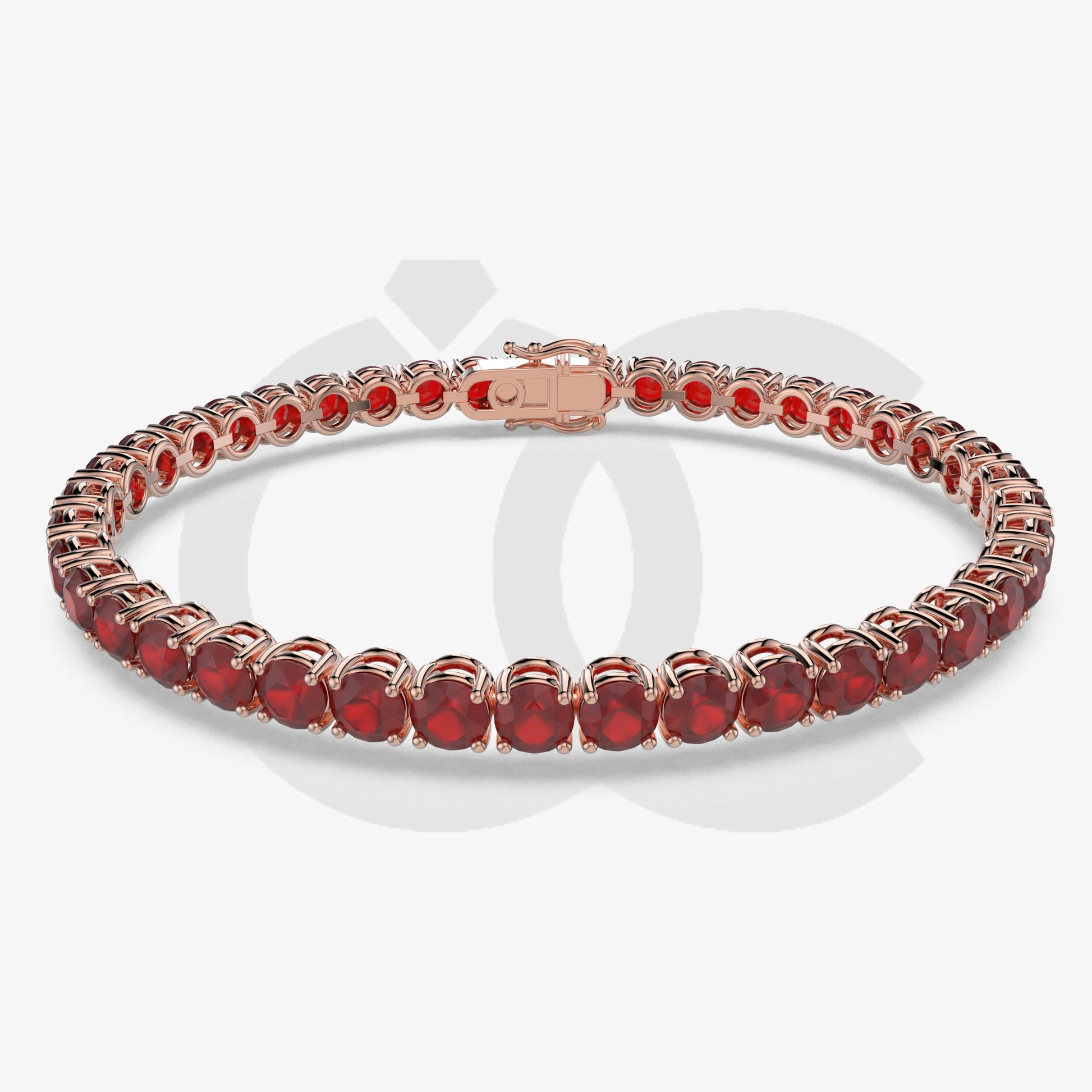 Bracelet with Moissanite on a Rose Gold Vermeil