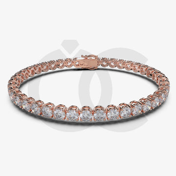 Bracelet with Moissanite on a Rose Gold Vermeil