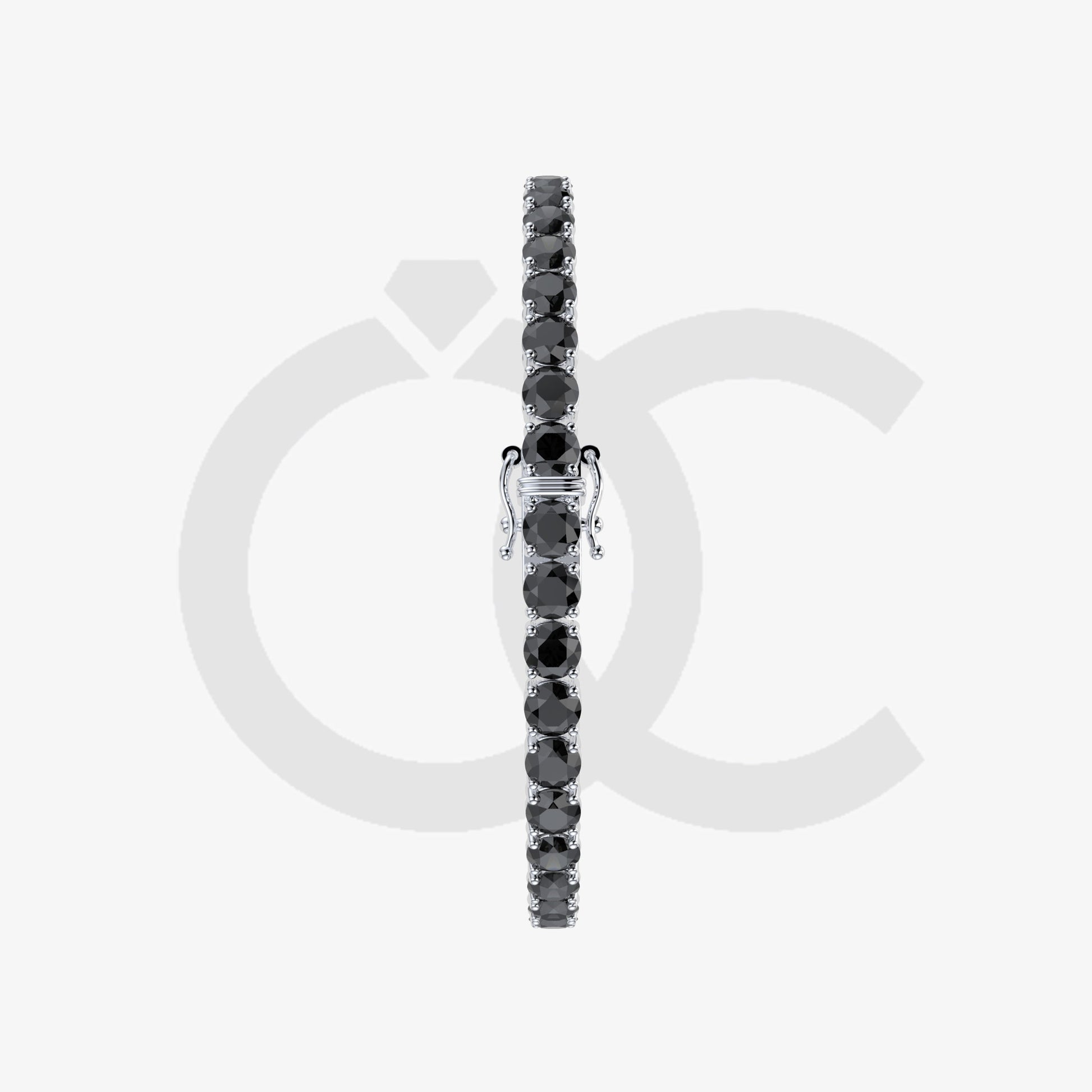 Bracelet with Black Diamond on a White Gold