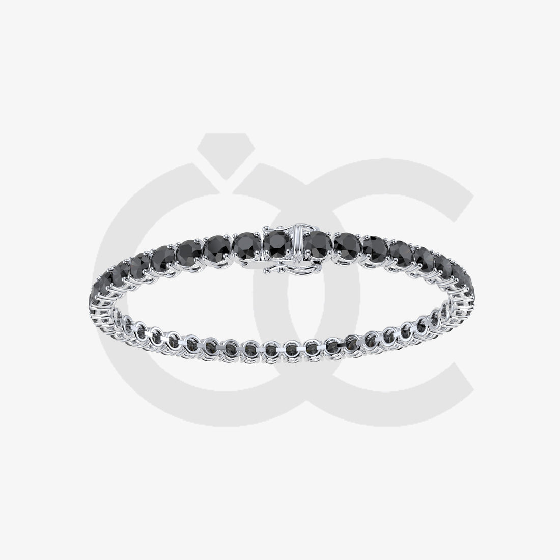 Bracelet with Black Diamond on a White Gold
