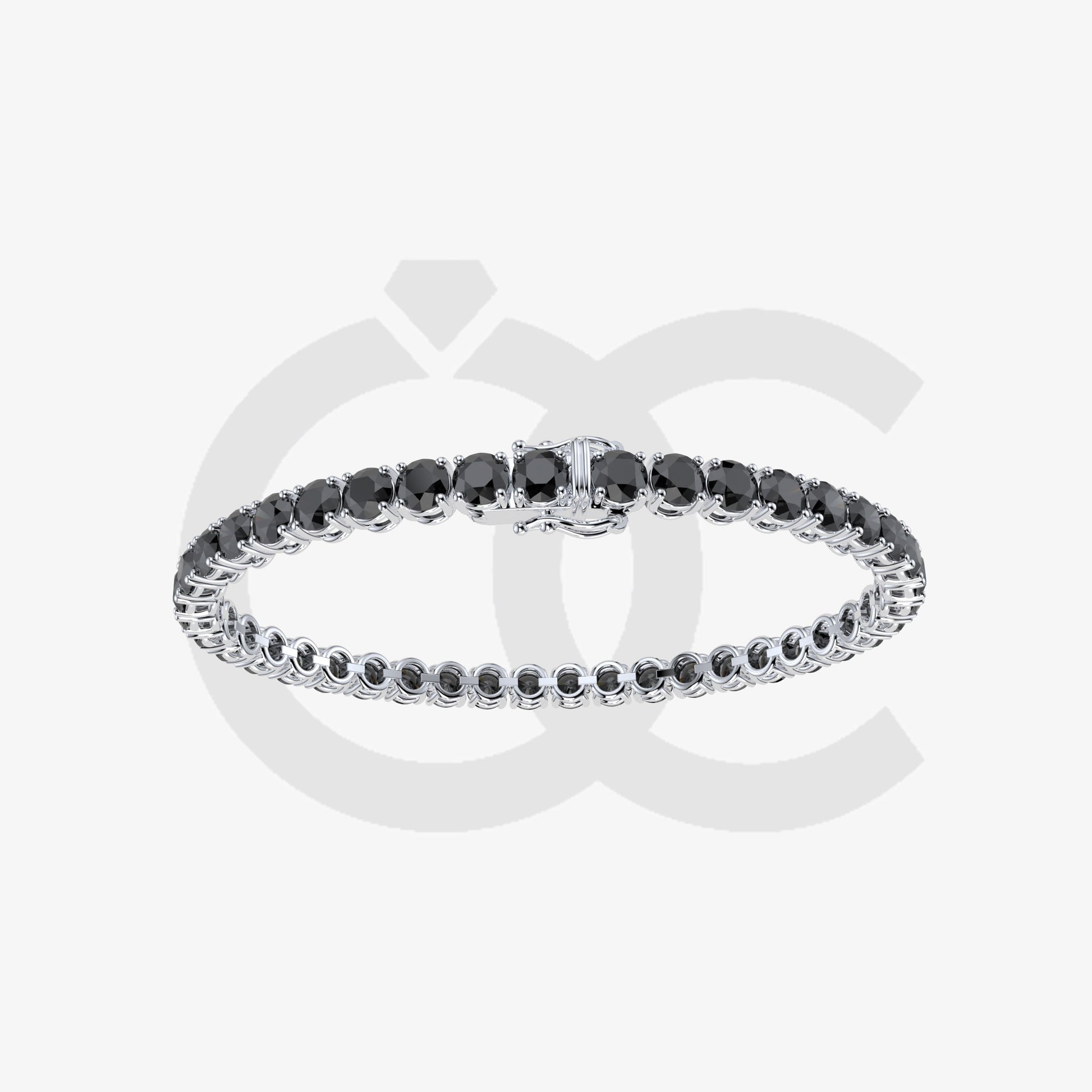 Bracelet with Black Diamond on a White Gold