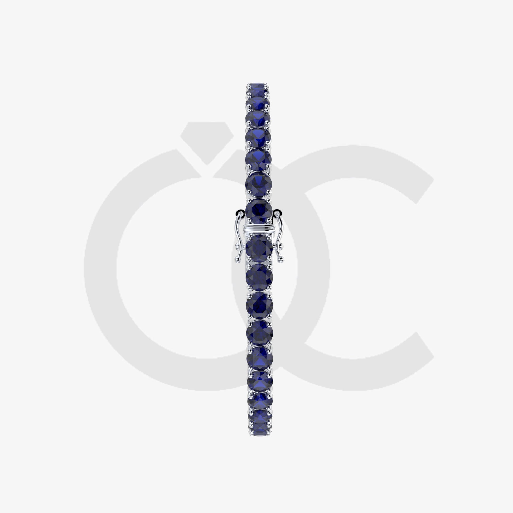 Bracelet with Blue Sapphire on a White Gold