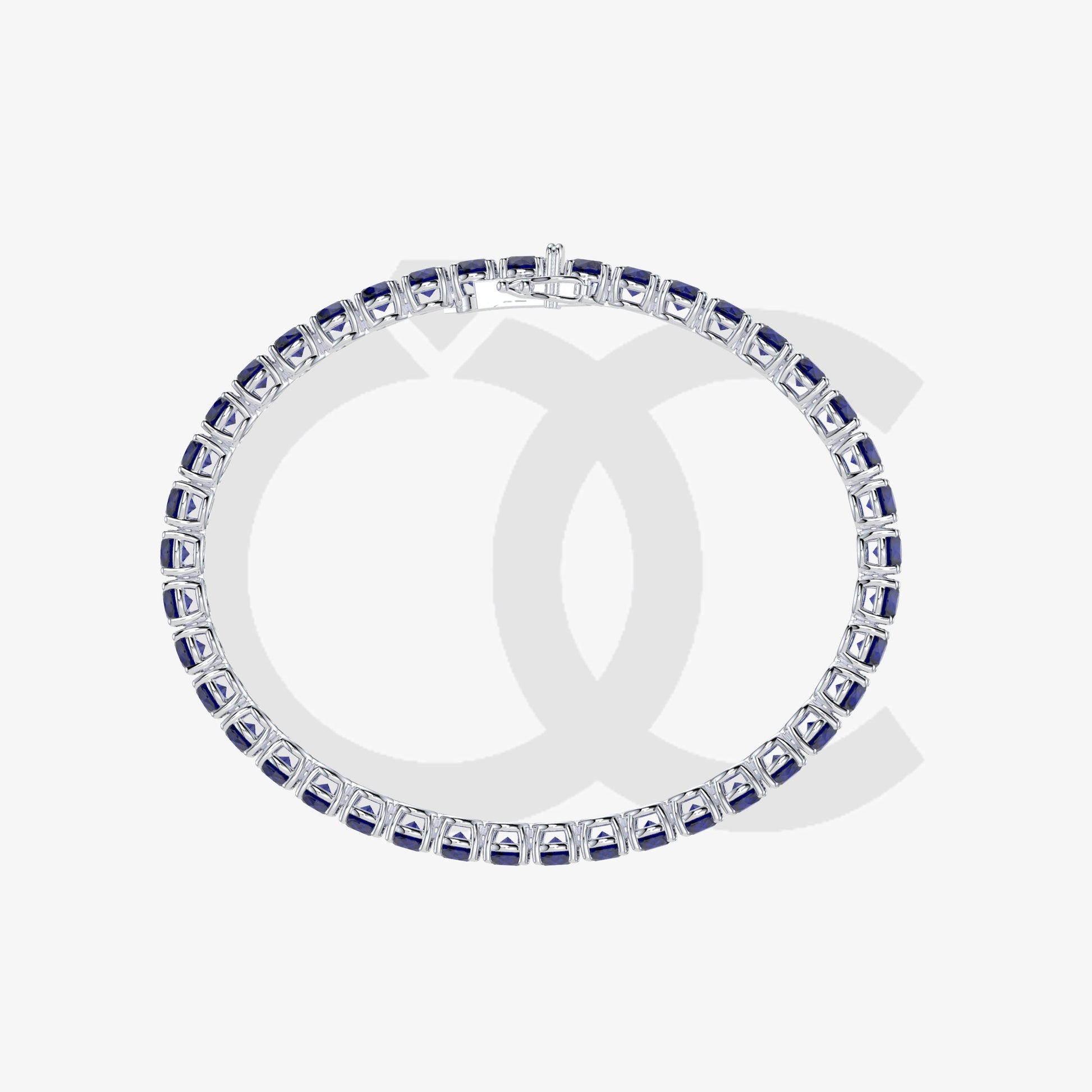 Bracelet with Blue Sapphire on a White Gold