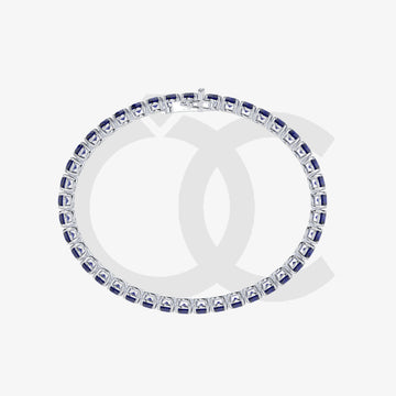Bracelet with Blue Sapphire on a White Gold