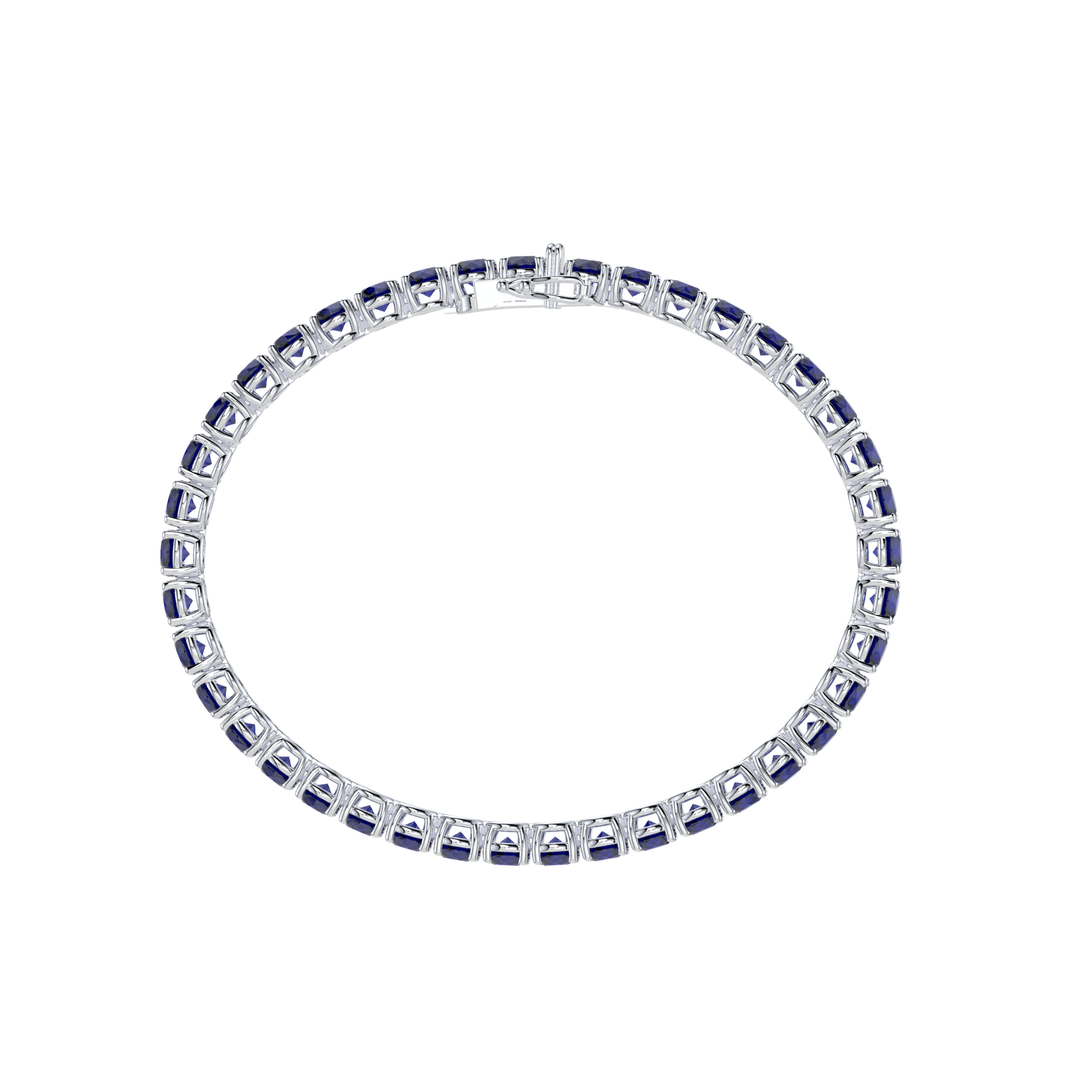 Bracelet with Blue Sapphire on a White Gold
