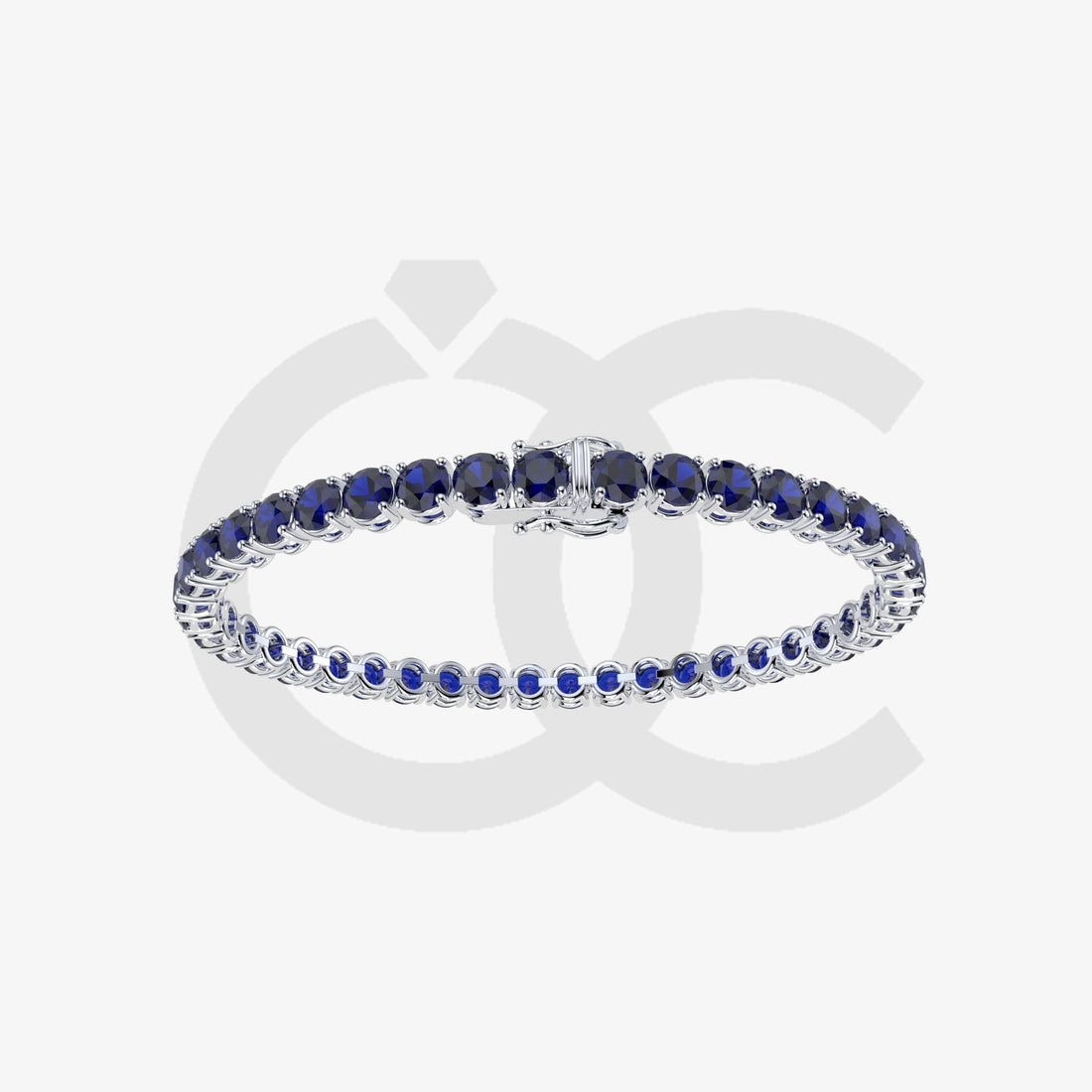 Bracelet with Blue Sapphire on a White Gold