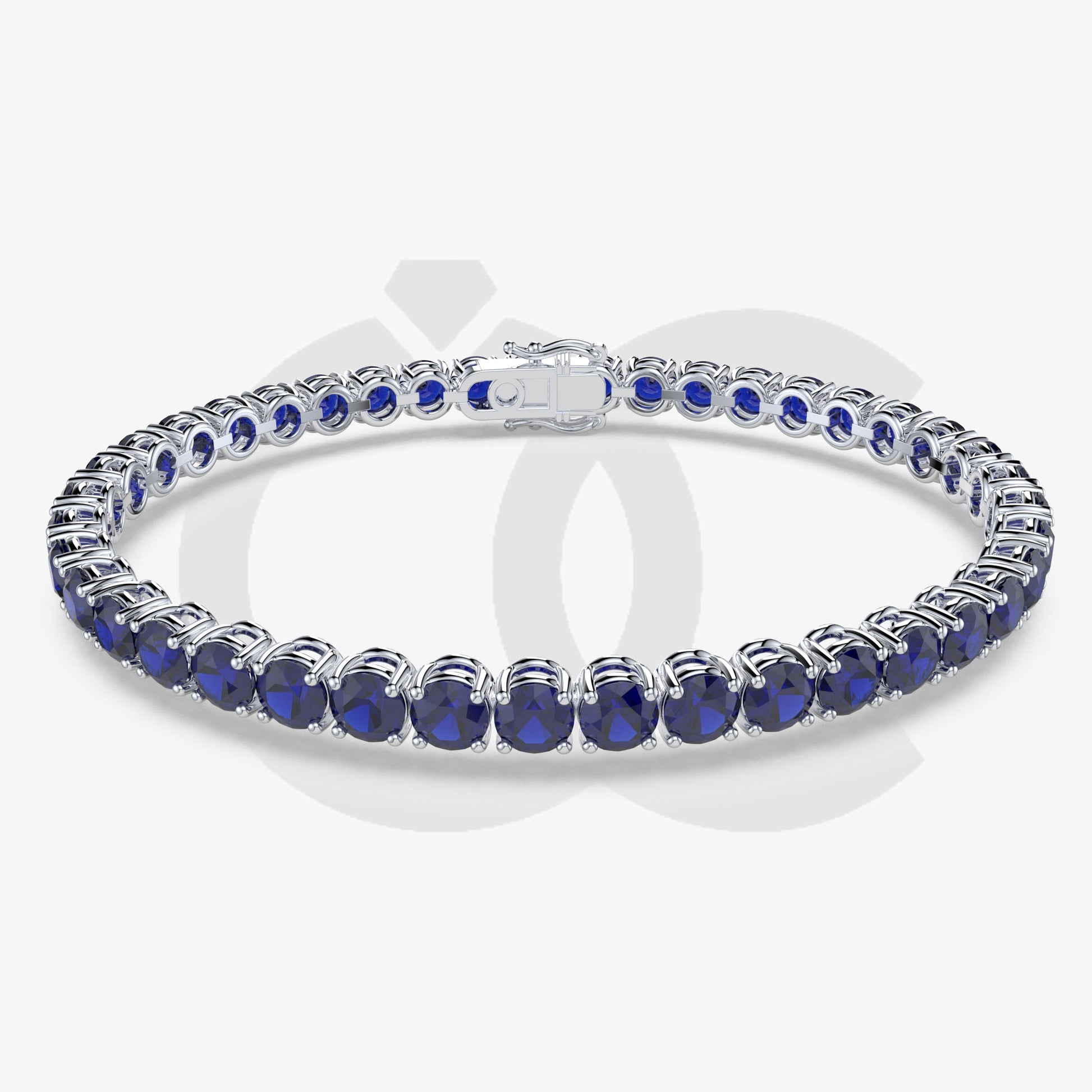 Bracelet with Blue Sapphire on a White Gold