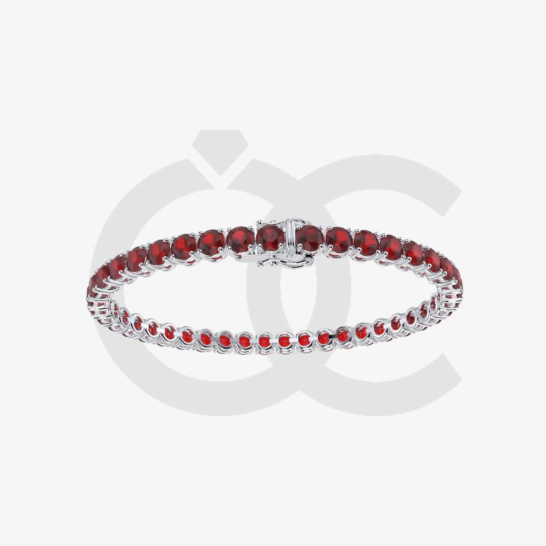 Bracelet with Ruby on a White Gold