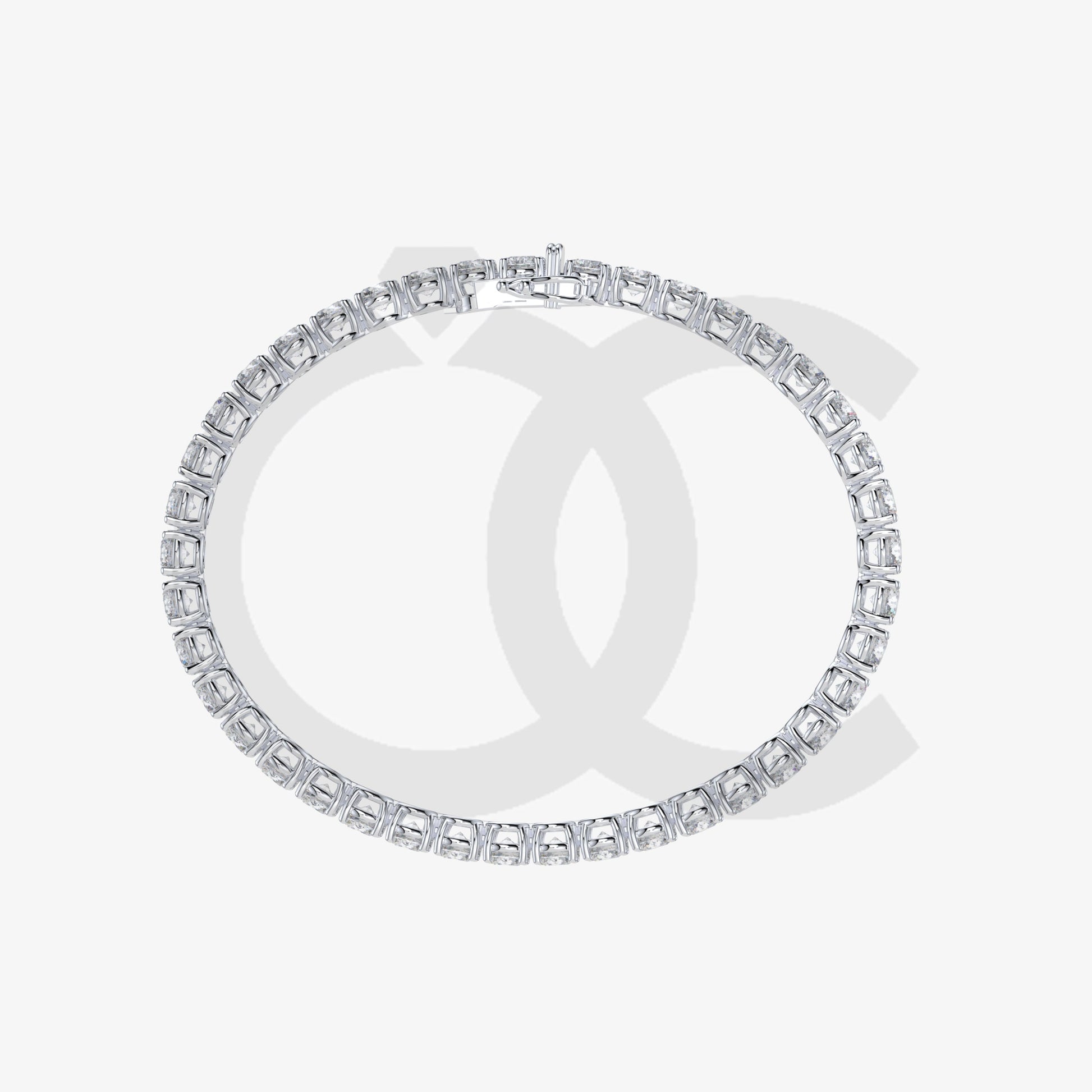 Bracelet with Natural Diamond on a White Gold
