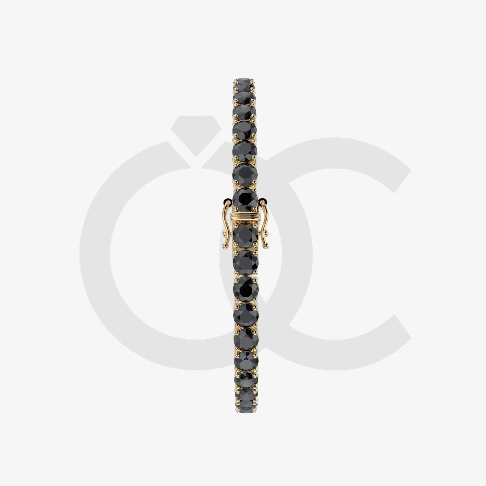 Bracelet with Black Diamond on a Yellow Gold